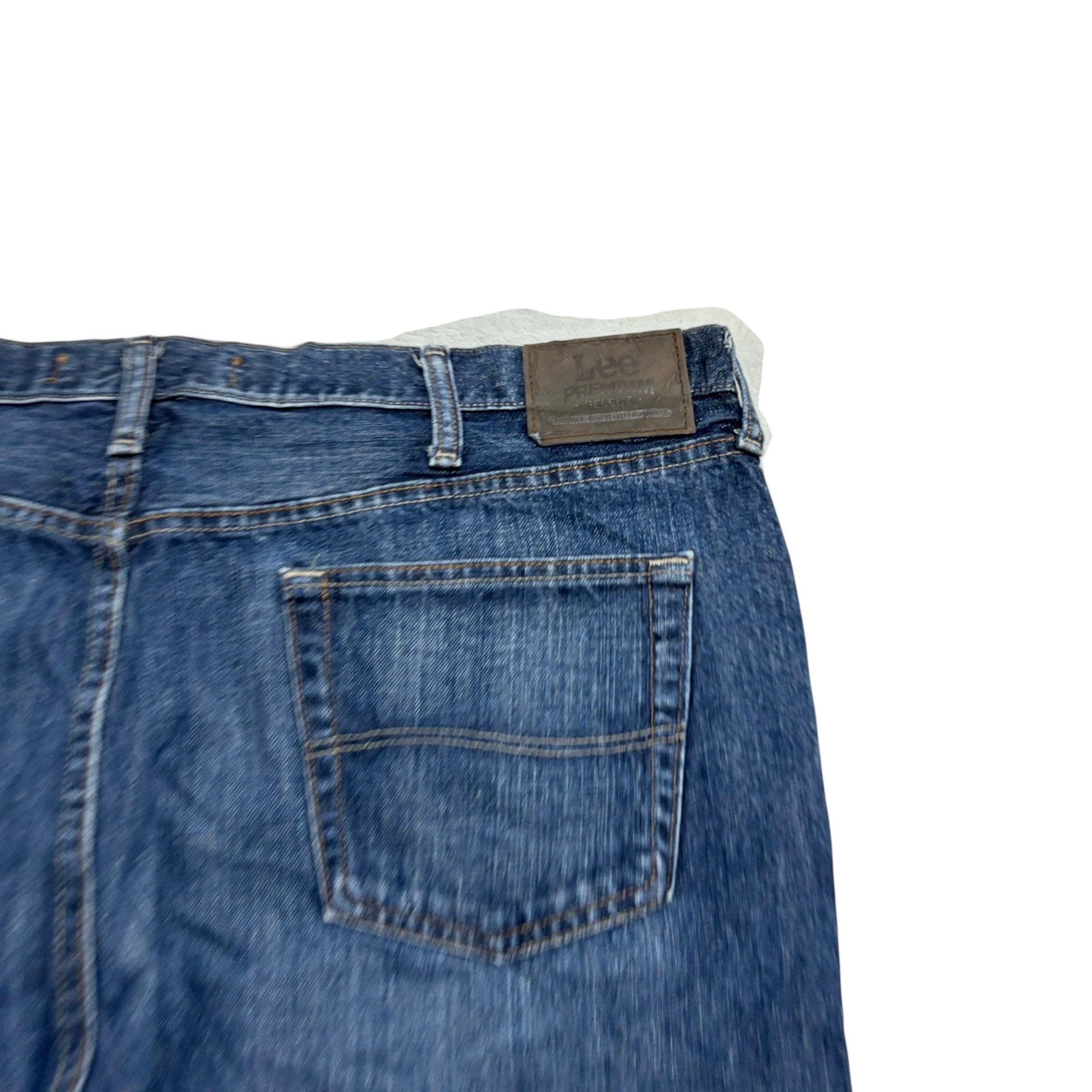 Lee Jeans W42 L30 Mens Dark Blue Relaxed Straight Fit Baggy Vintage Denim (E)