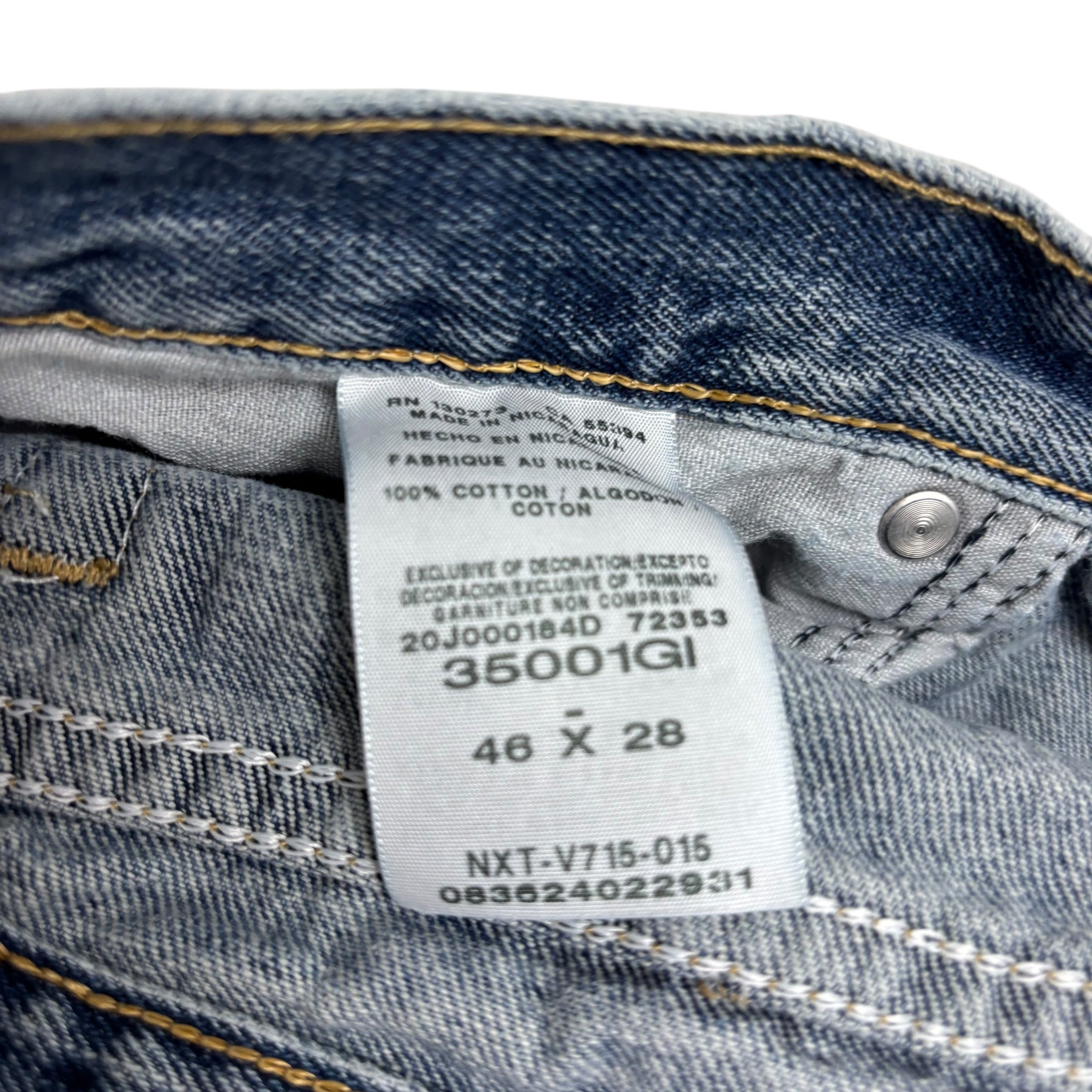 Wrangler Jeans W46 L28 Mens Mid Blue Relaxed Straight Fit Vintage Denim (E)