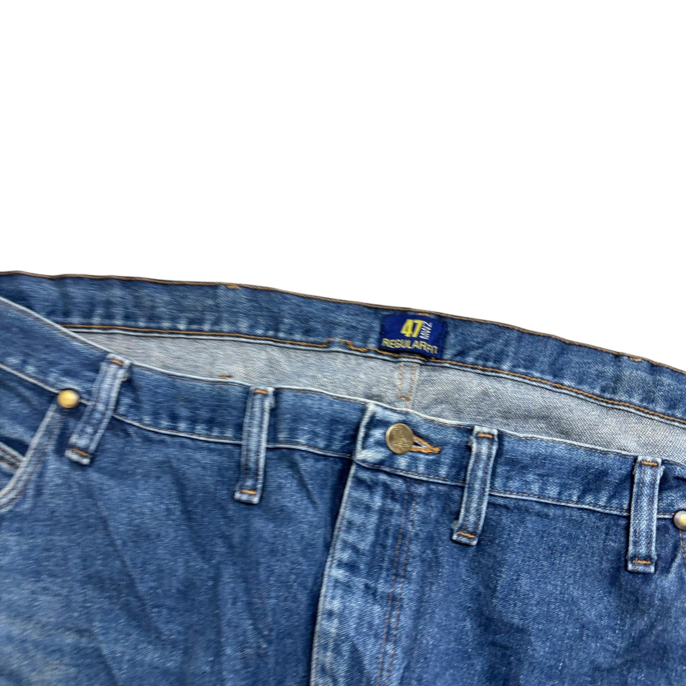 Wrangler Jeans Cowboy Cut W46 L30 Mens Mid Blue 47MWZ Regular Fit Denim