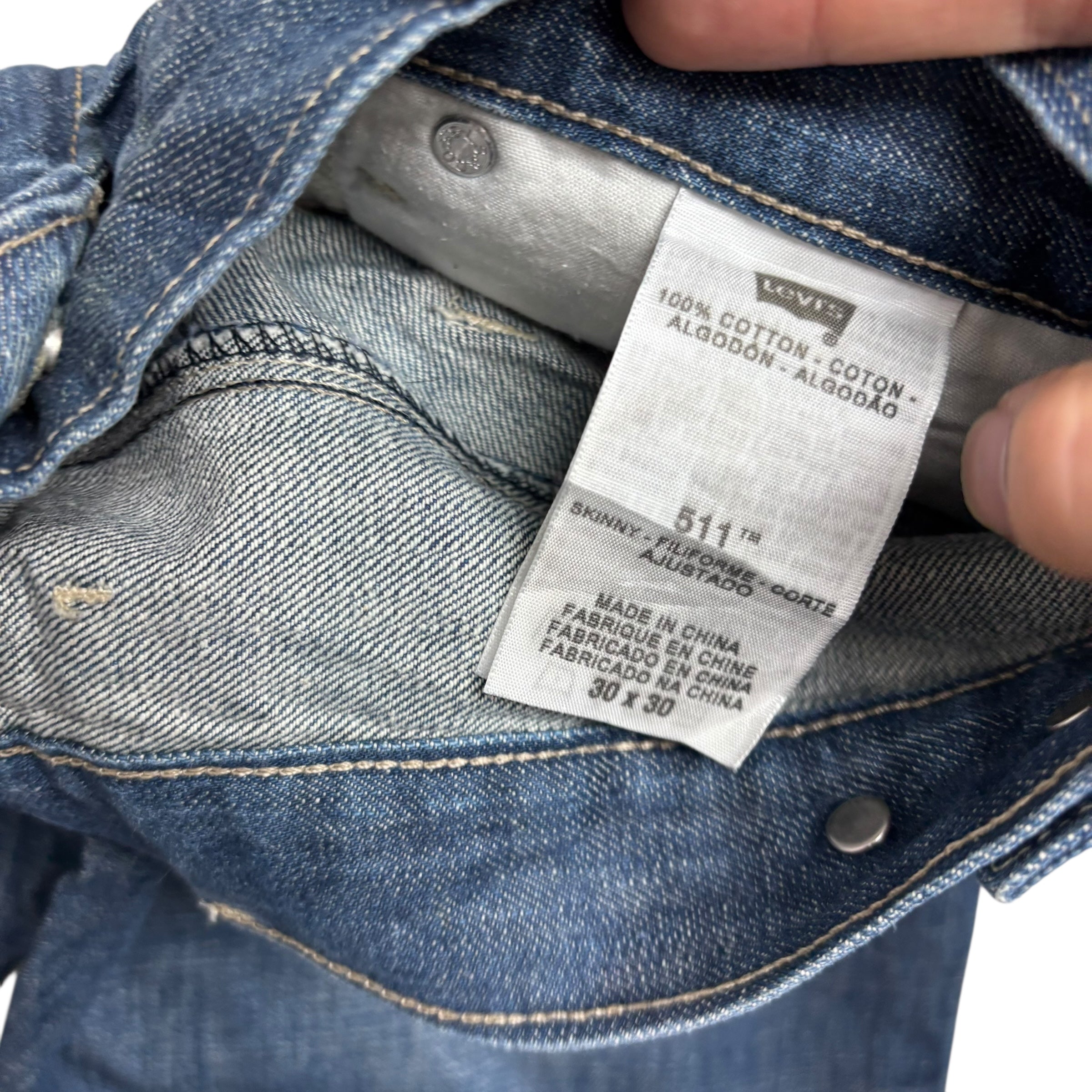 Levis 511 Jeans W30 L30 Mens Dark Blue Slim Fit Vintage Denim