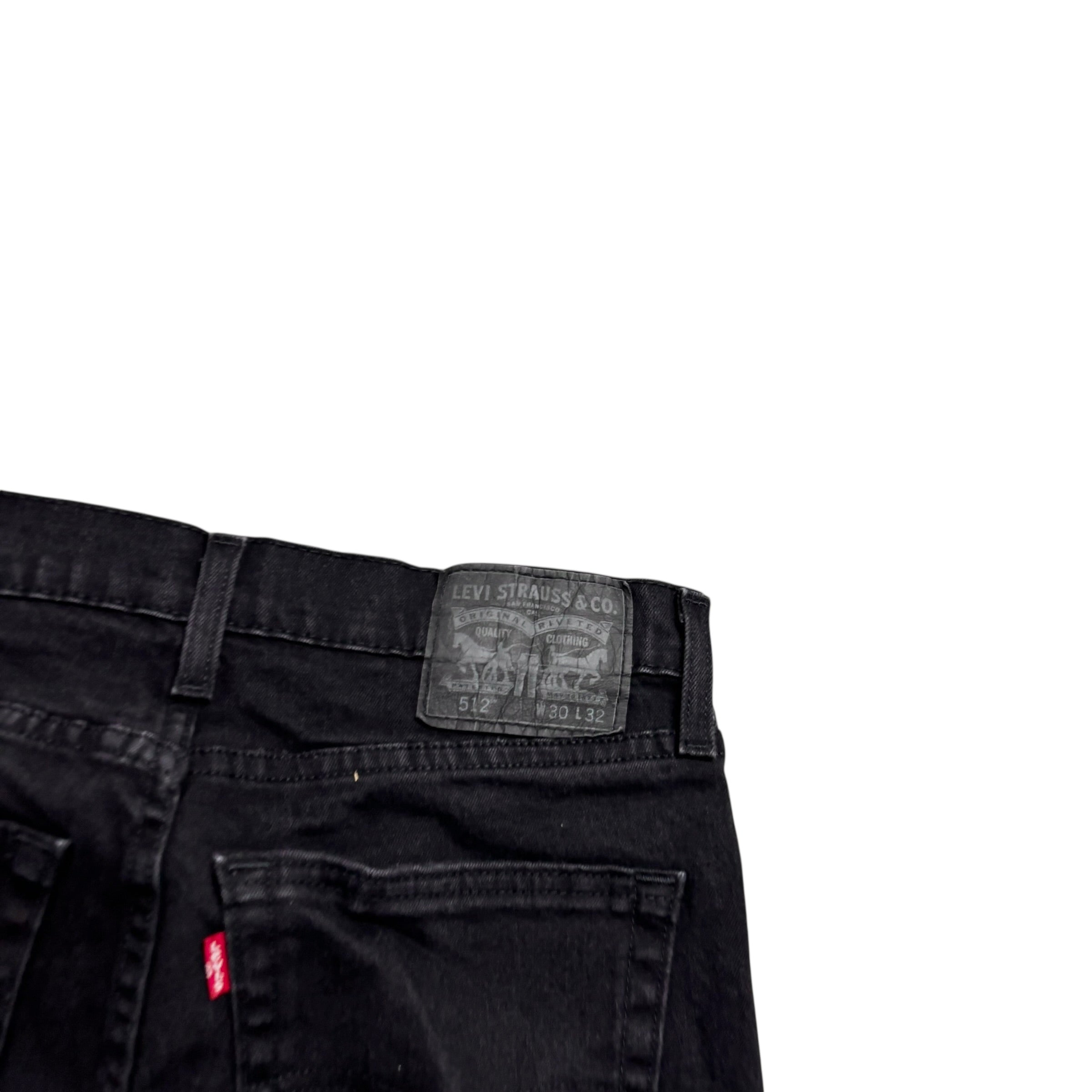 Levis 512 Jeans W29 L31 Mens Black Slim Tapered Fit Stretch Denim (E)