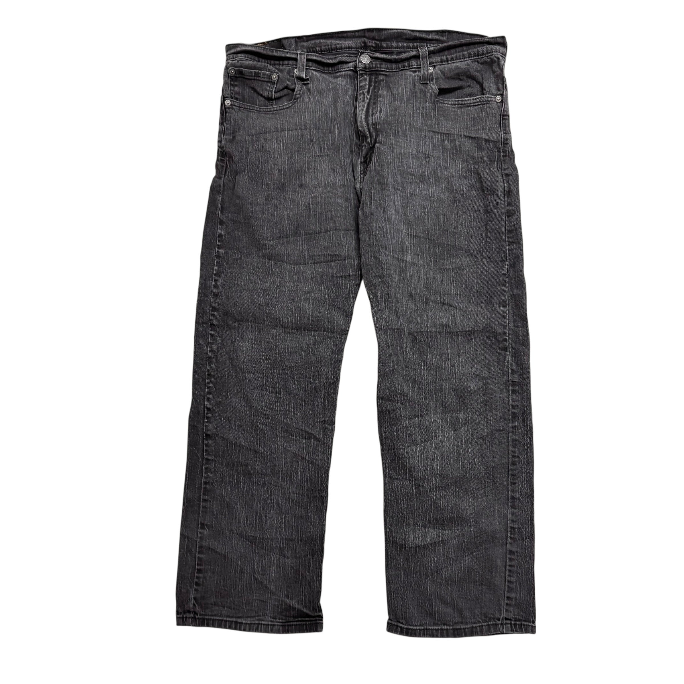 Levis 569 Jeans W38 L27 Mens Black Relaxed Straight Fit Stretch Denim