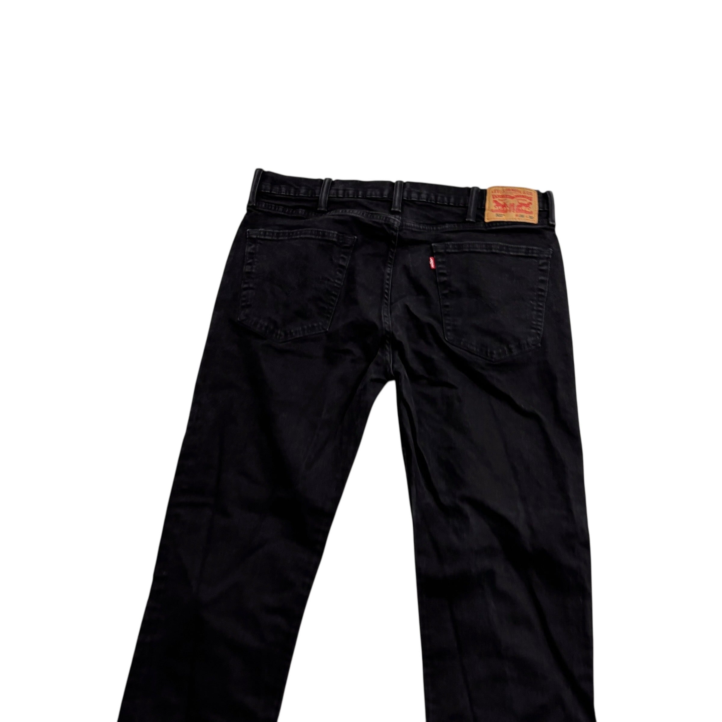 Levis 502 Jeans W36 L31 Mens Black Regular Tapered Fit Stretch Denim (E)
