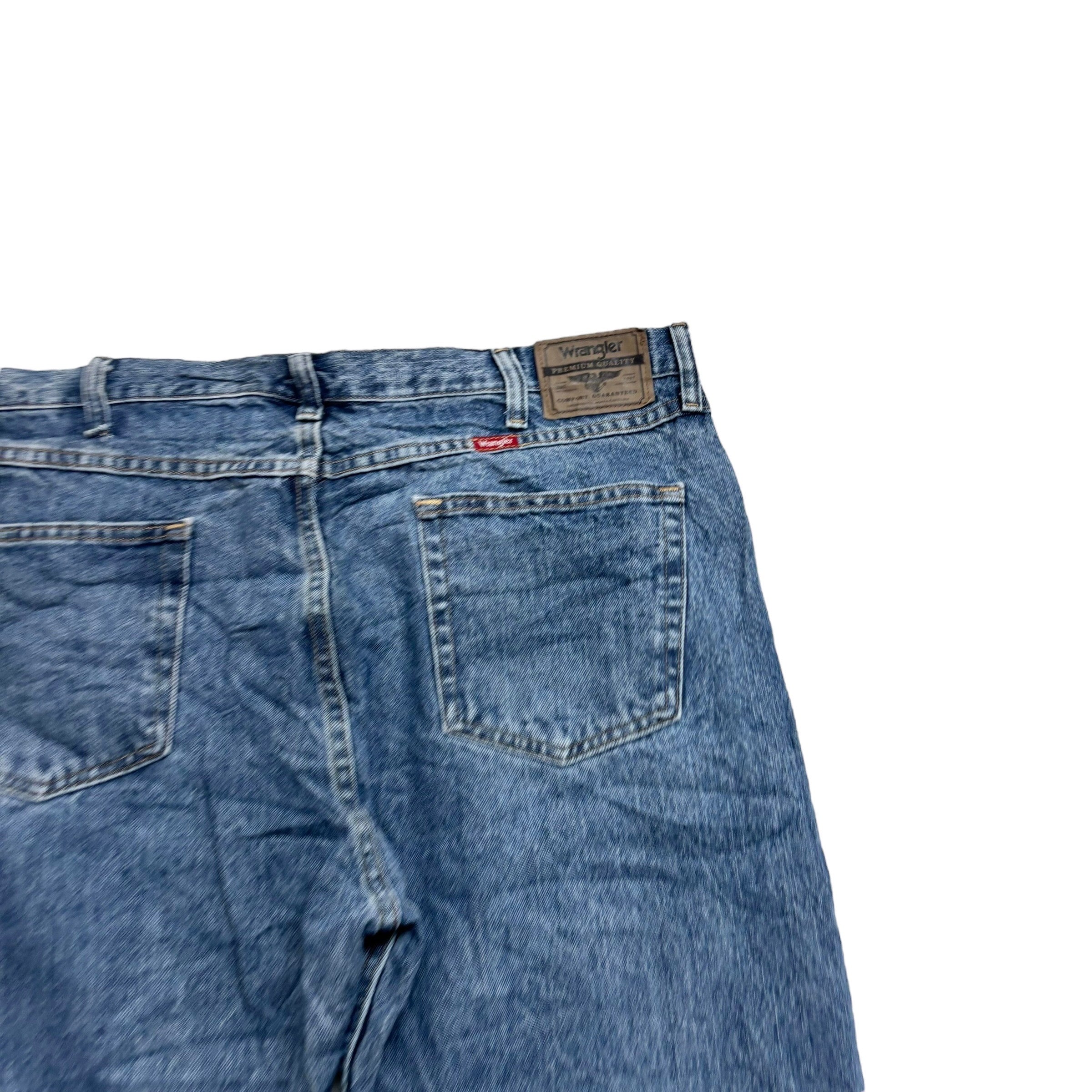 Wrangler Jeans W40 L30 Mens Mid Blue Regular Straight Fit Denim (E)