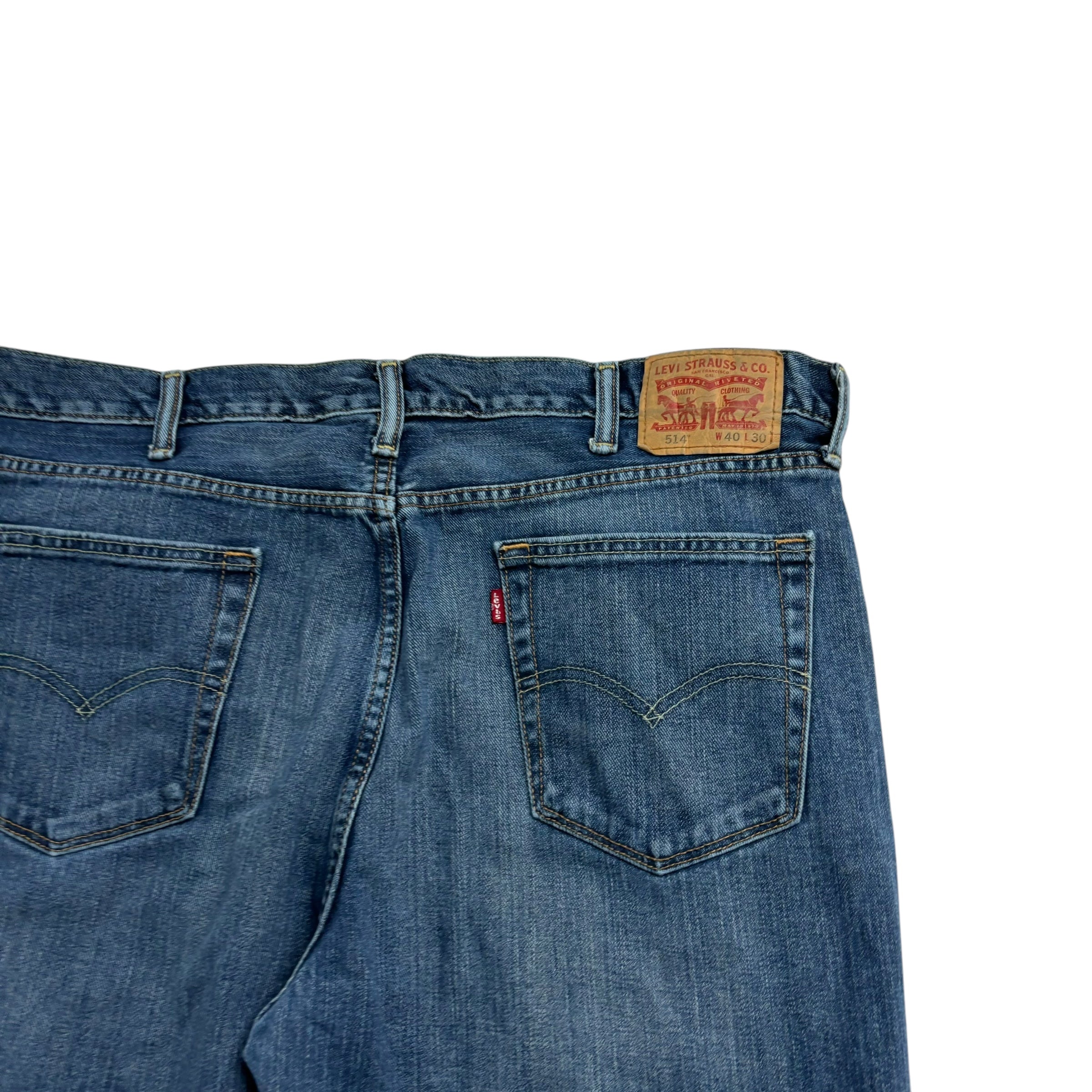 Levis 514 Jeans W40 L30 Mens Dark Blue Regular Straight Fit Denim