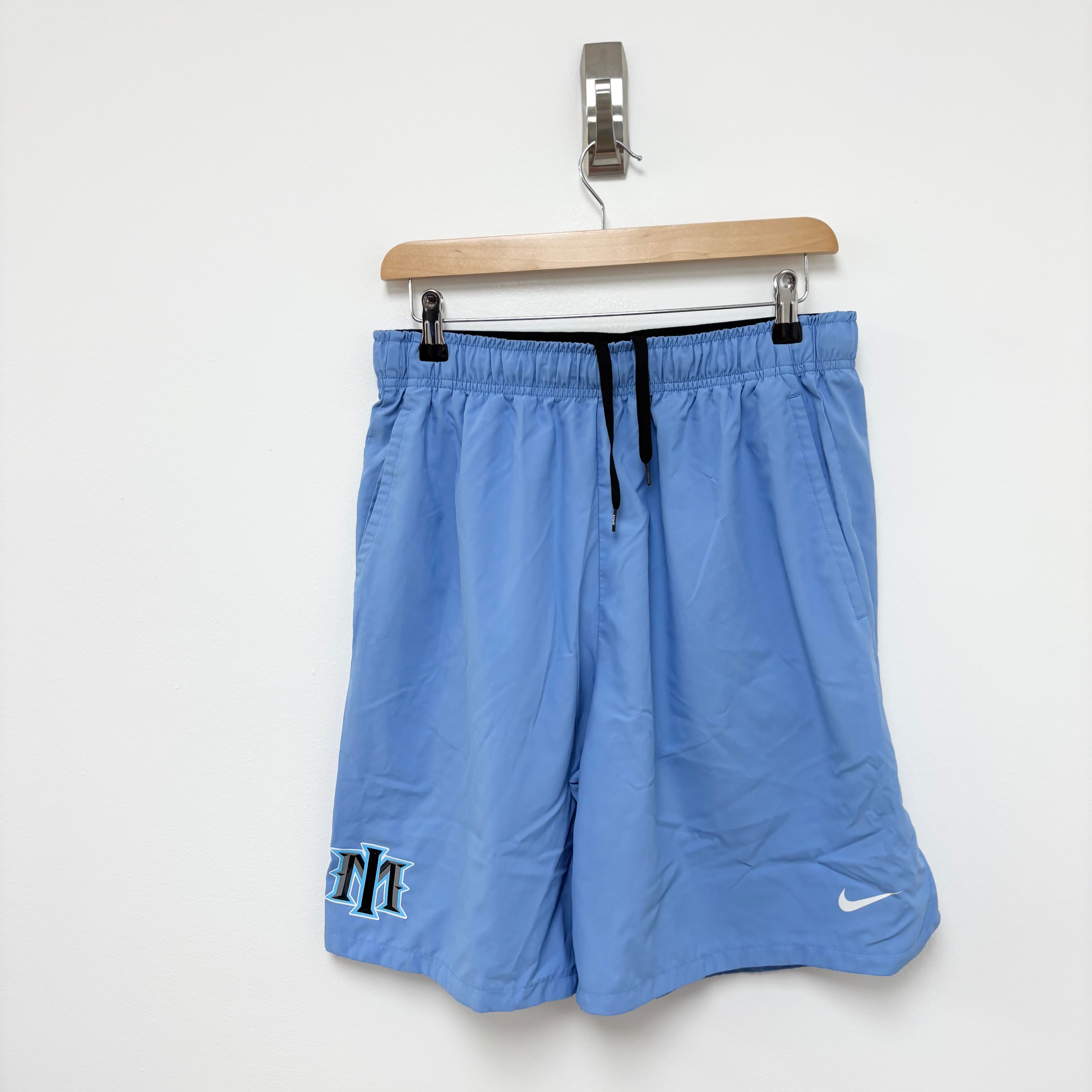 Nike Shorts Mens Large Blue Dri Fit Running Sports Gym Pockets Athletic (E)