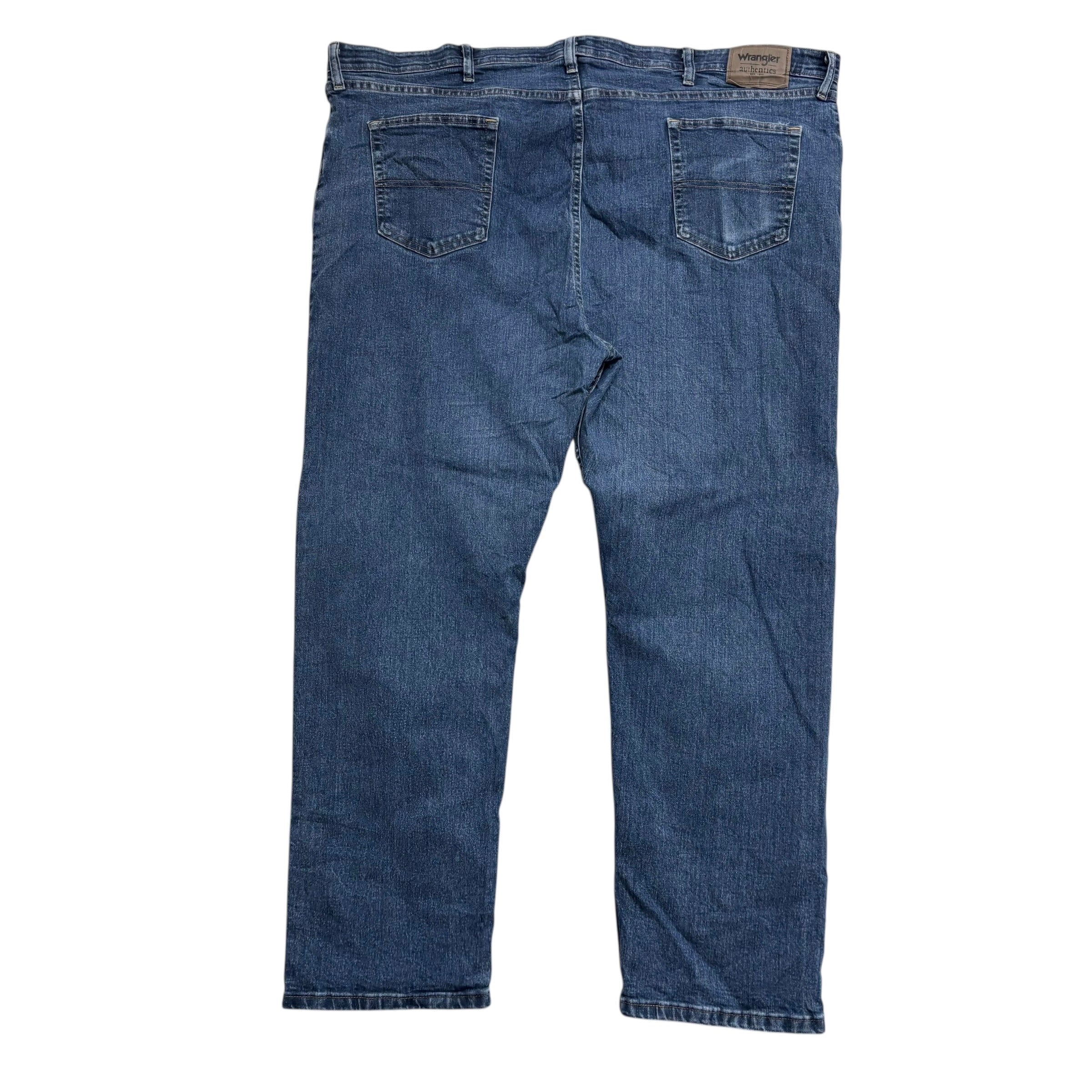 Wrangler Jeans W48 L30 Mens Mid Blue Regular Straight Fit Stretch Denim (E)