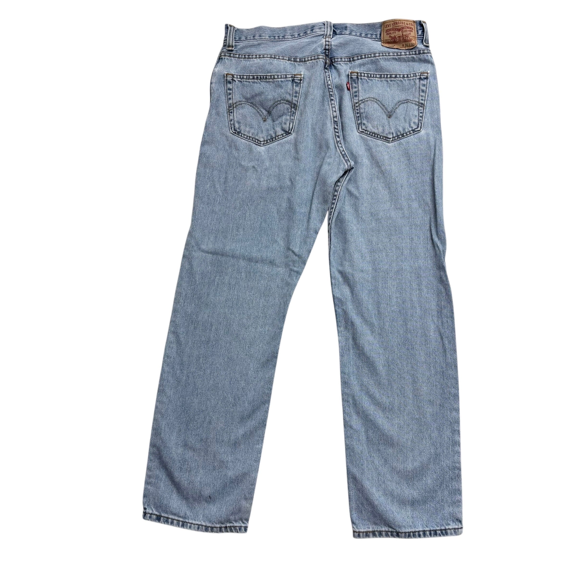 Levis 505 Jeans W36 L32 Mens Light Blue Regular Straight Fit Vintage Denim