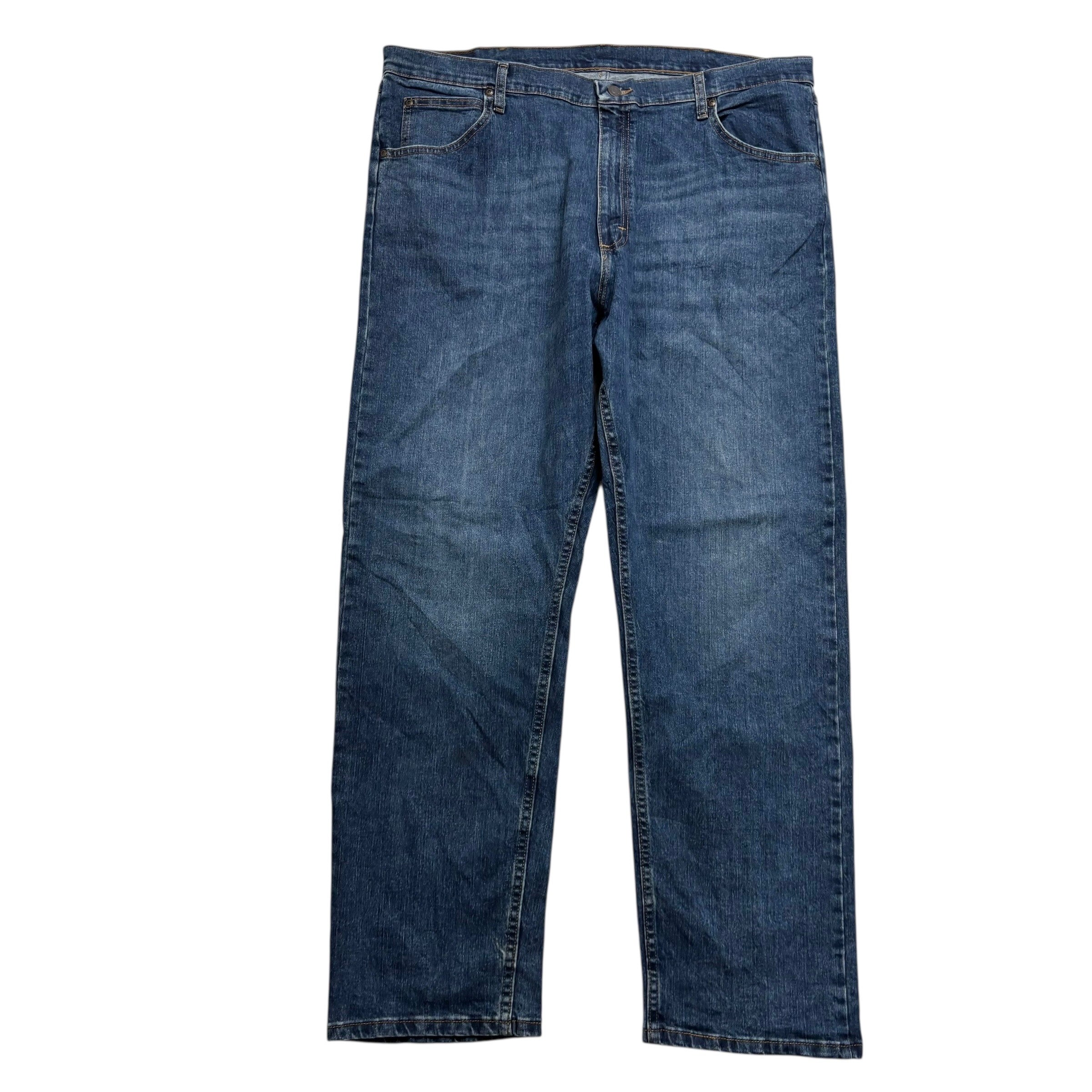 Wrangler Jeans W40 L32 Mens Dark Blue Relaxed Straight Fit Stretch Denim