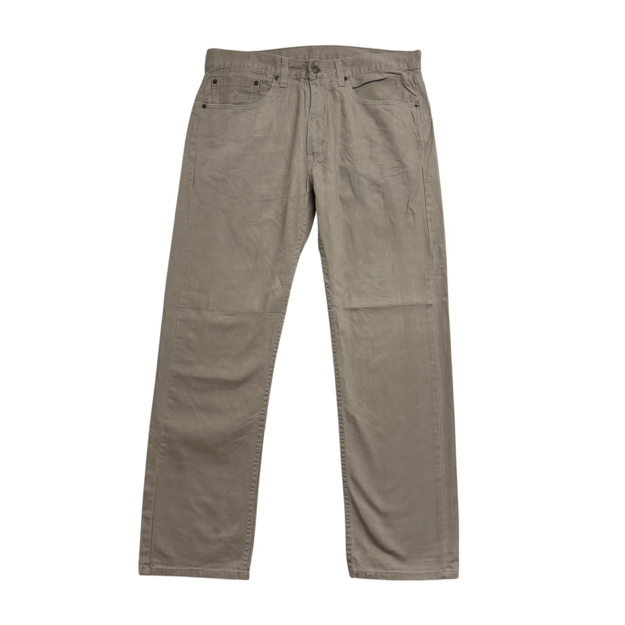 Levis 505 Trousers W34 L30 Mens Beige Tan Regular Straight Fit Cotton Pants