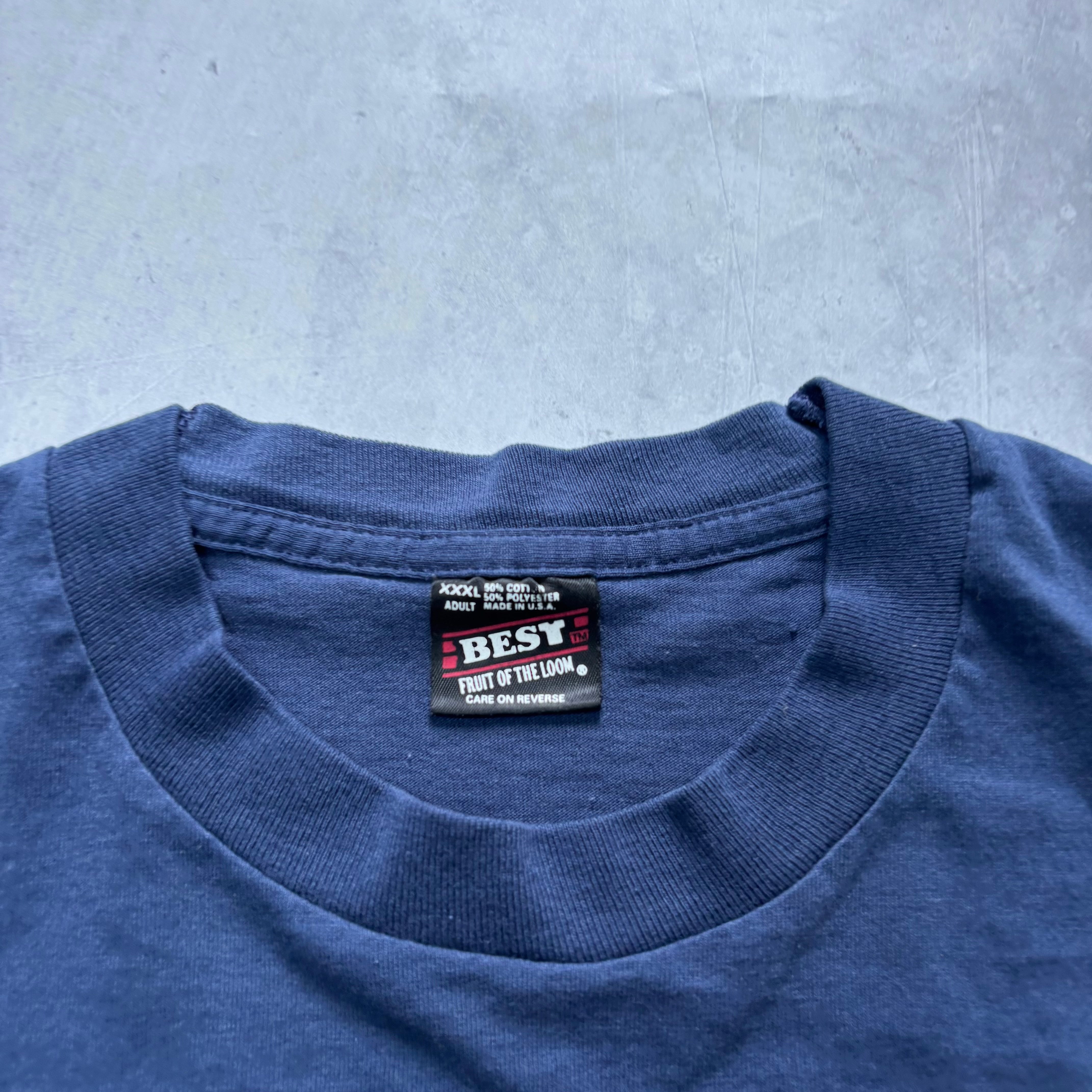 Vintage T Shirt Mens 3XL Navy Blue Single Stitch Graphic Print 90s USA (E)