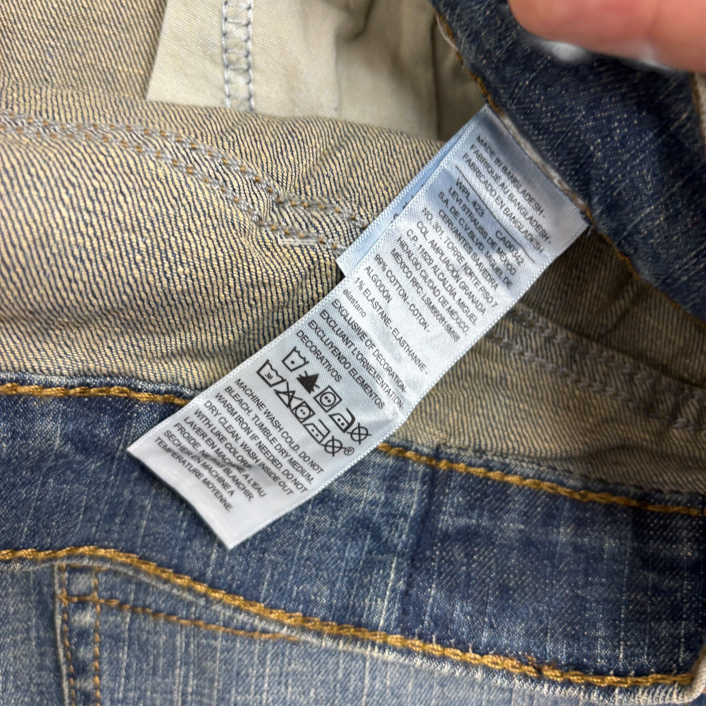 Levis Denizen Jeans W36 L32 Mens Mid Blue Relaxed Baggy Fit Stretch (E)