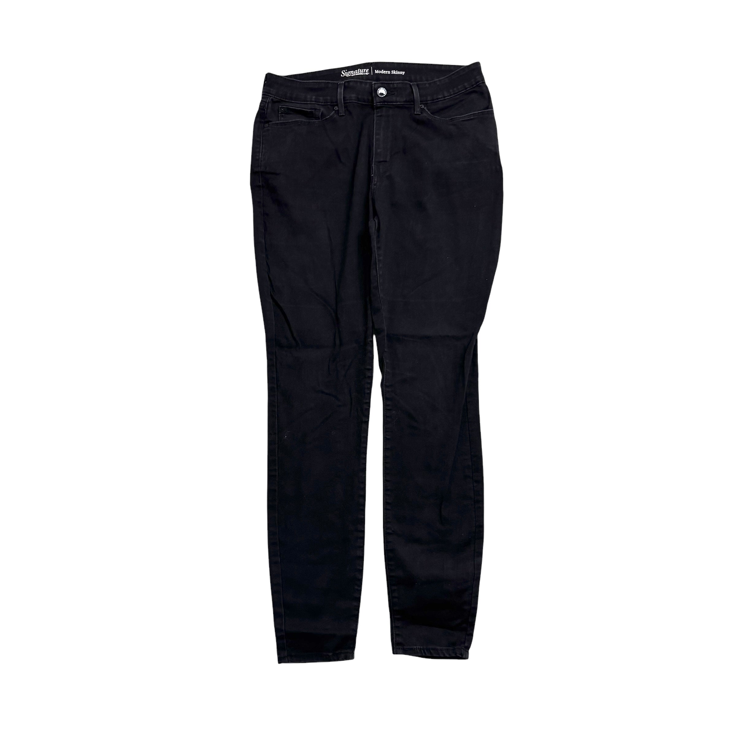 Levis Signature Jeans W31 L30 Womens Skinny Fit Black Stretch Denim (E)
