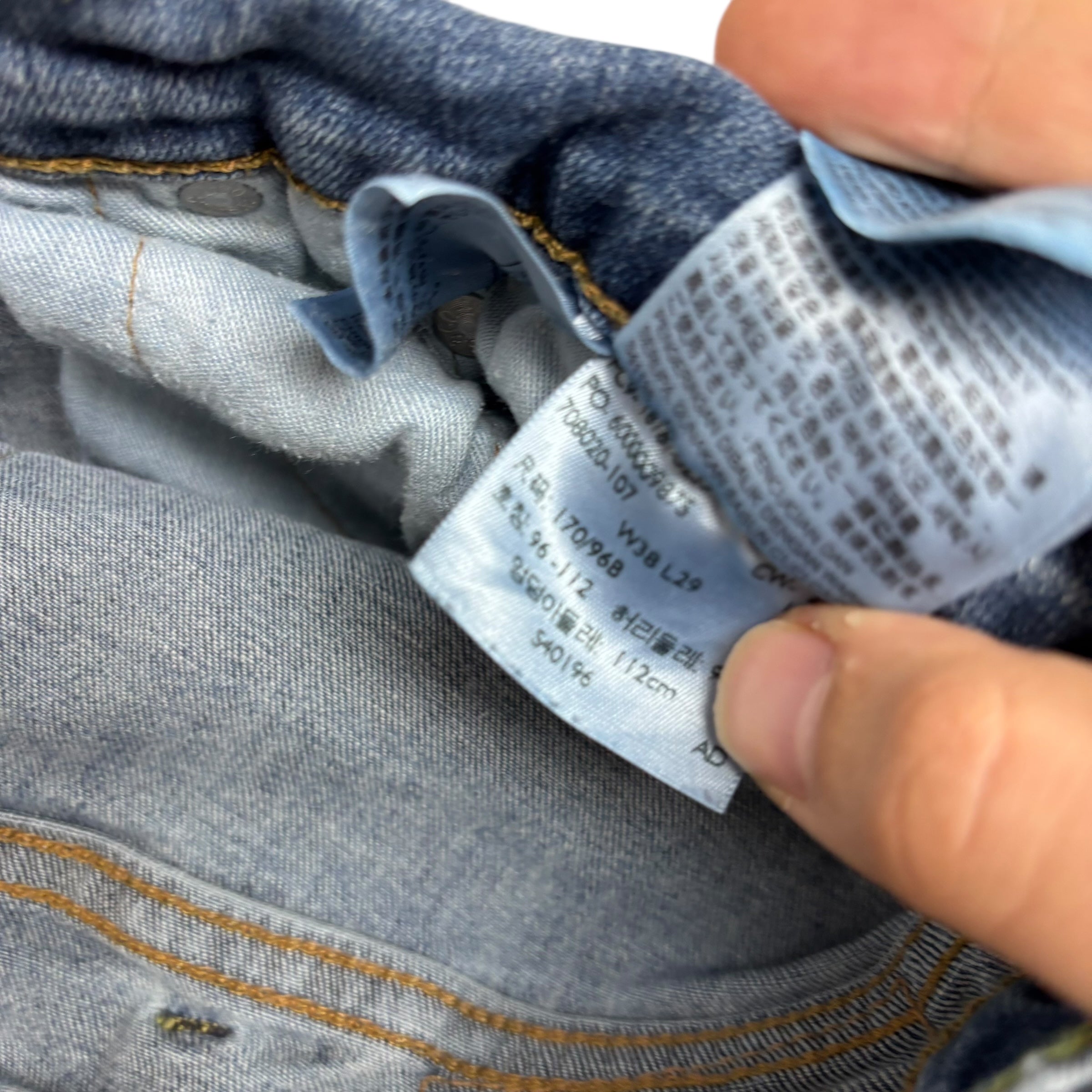 Levis 541 Jeans W38 L29 Mens Light Blue Athletic Tapered Fit Stretch Denim