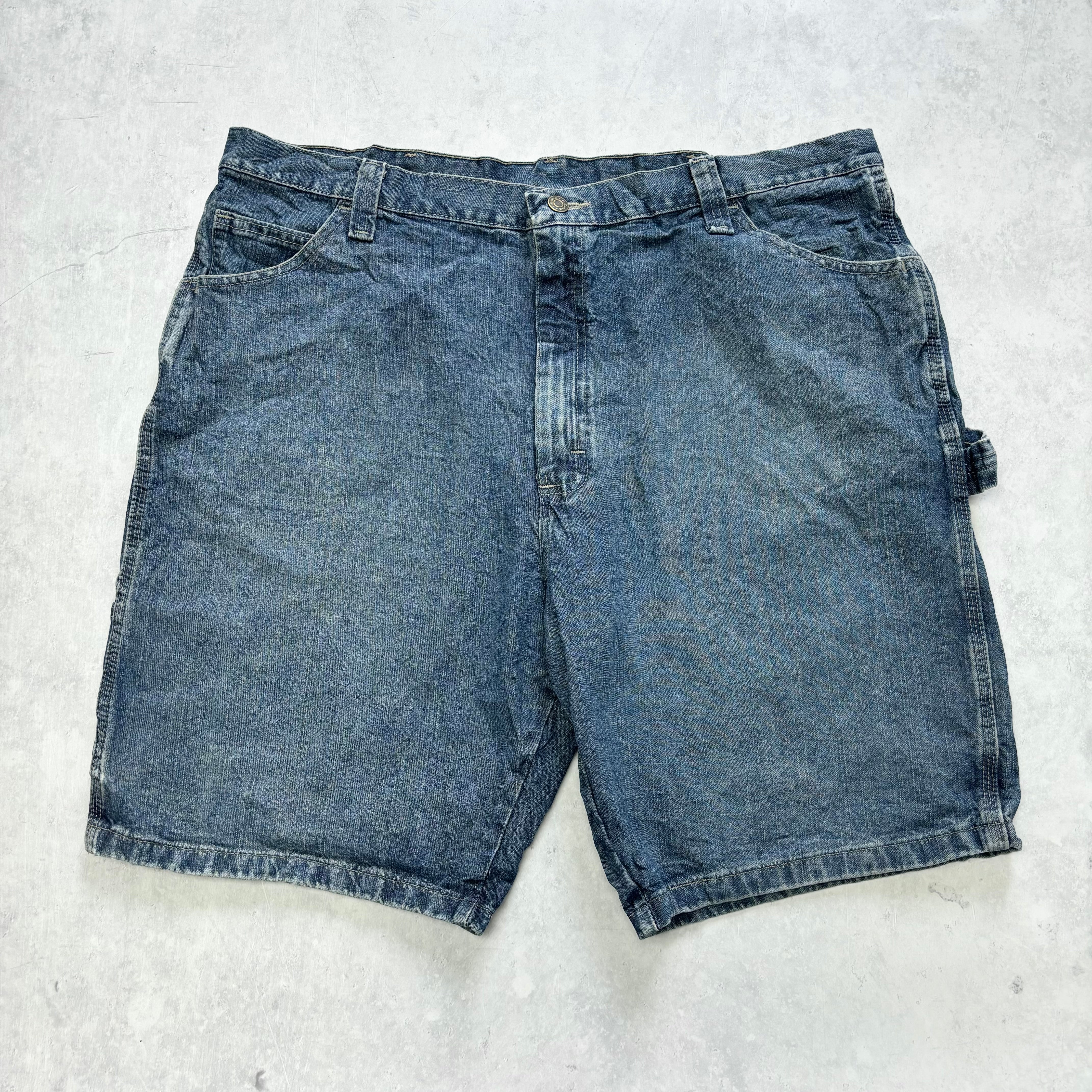 Vintage Wrangler Jorts W40 Mens Denim Shorts Mid Blue Baggy Relaxed Carpenter