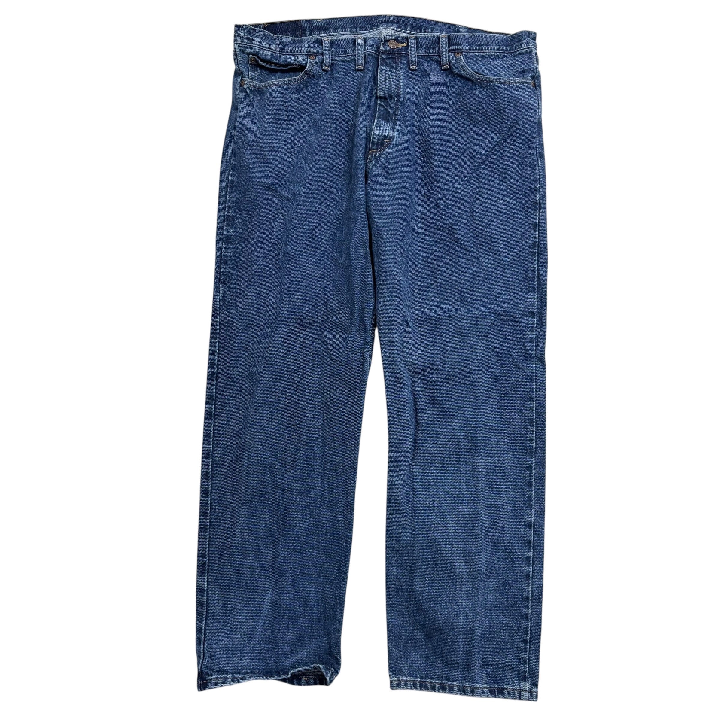 Wrangler Jeans W42 L32 Mens Mid Blue Relaxed Straight Fit Denim (E)