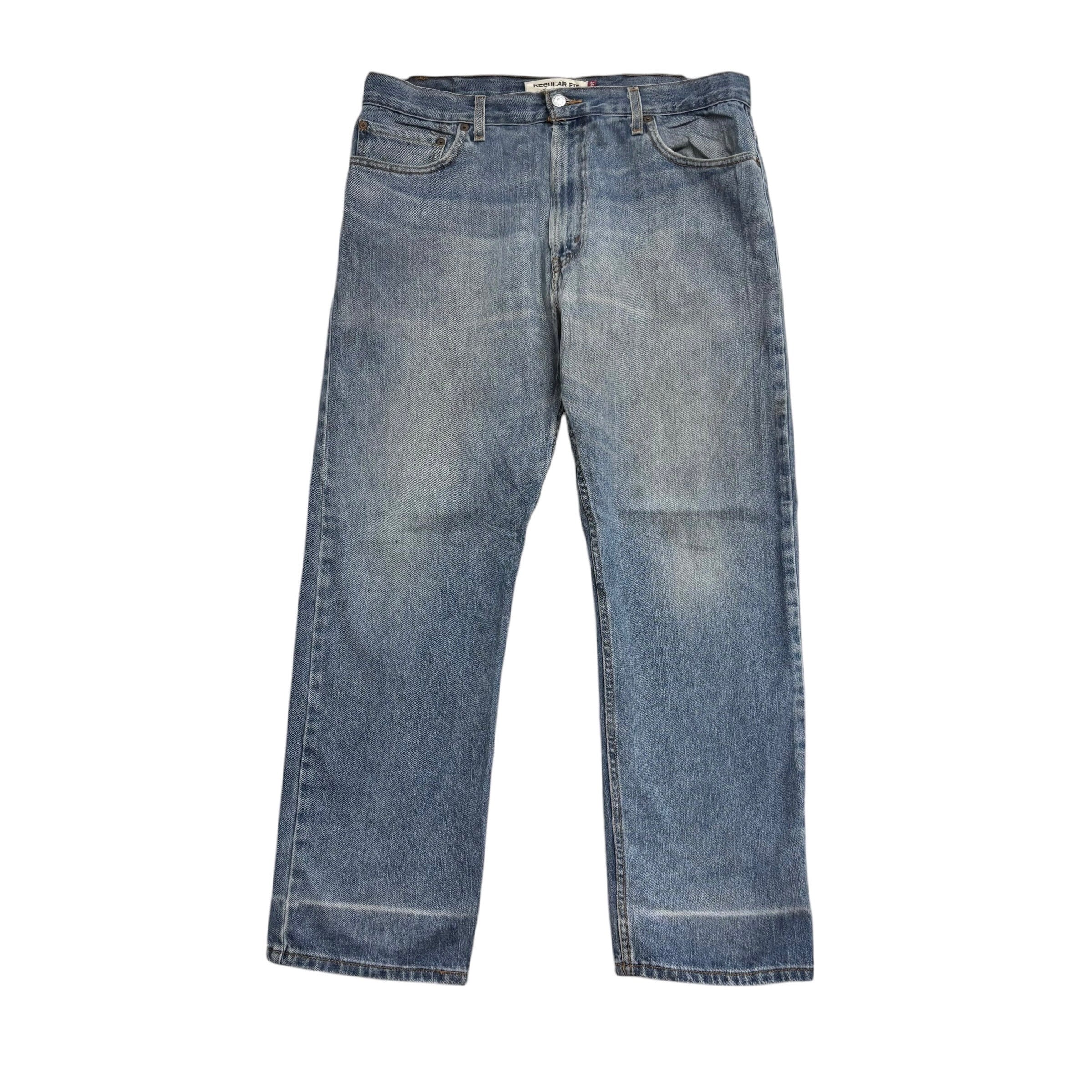 Levis 505 Jeans W36 L30 Mens Mid Blue Regular Straight Fit Vintage Denim (F)
