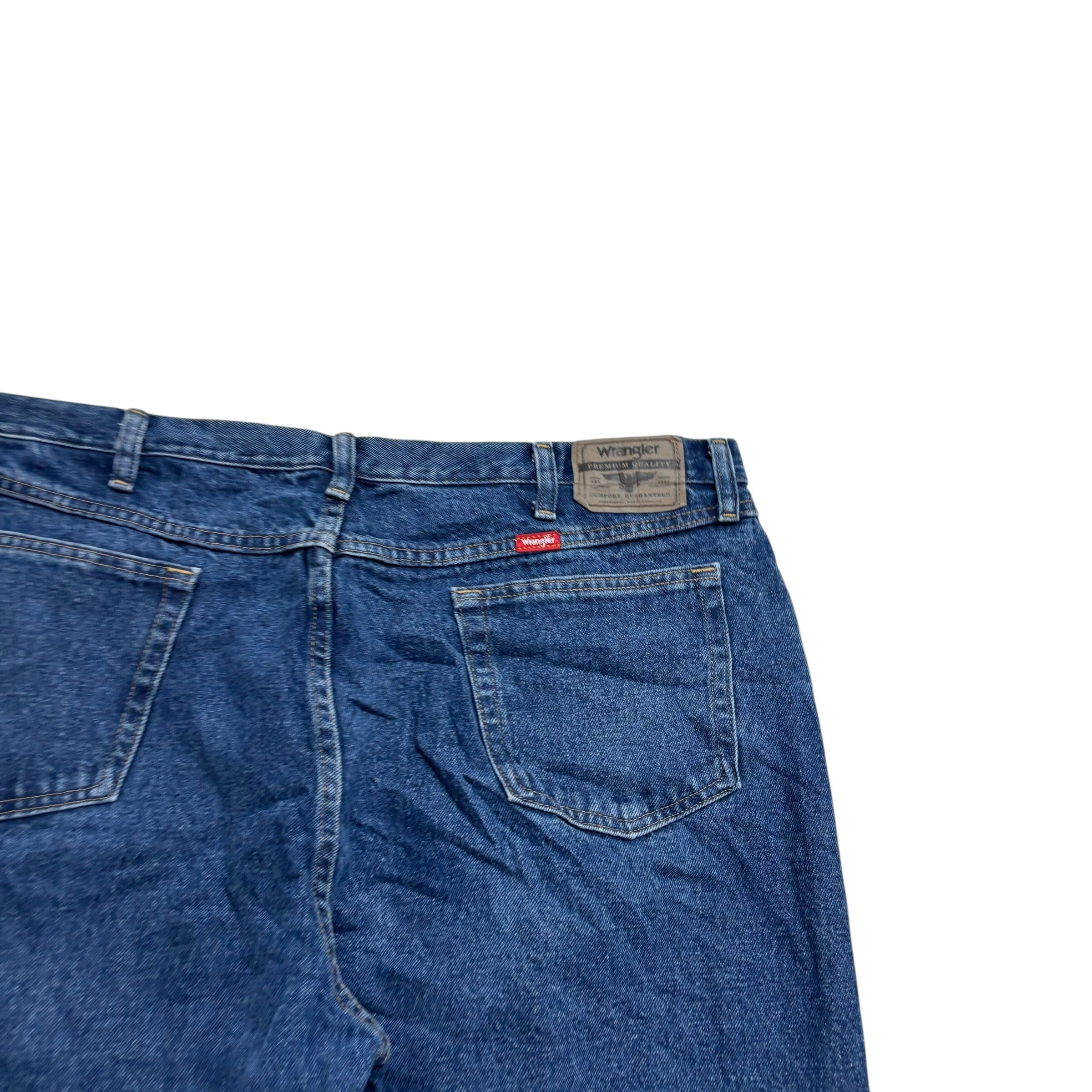 Wrangler Jeans W42 L29 Mens Mid Blue Relaxed Straight Fit Denim (E)