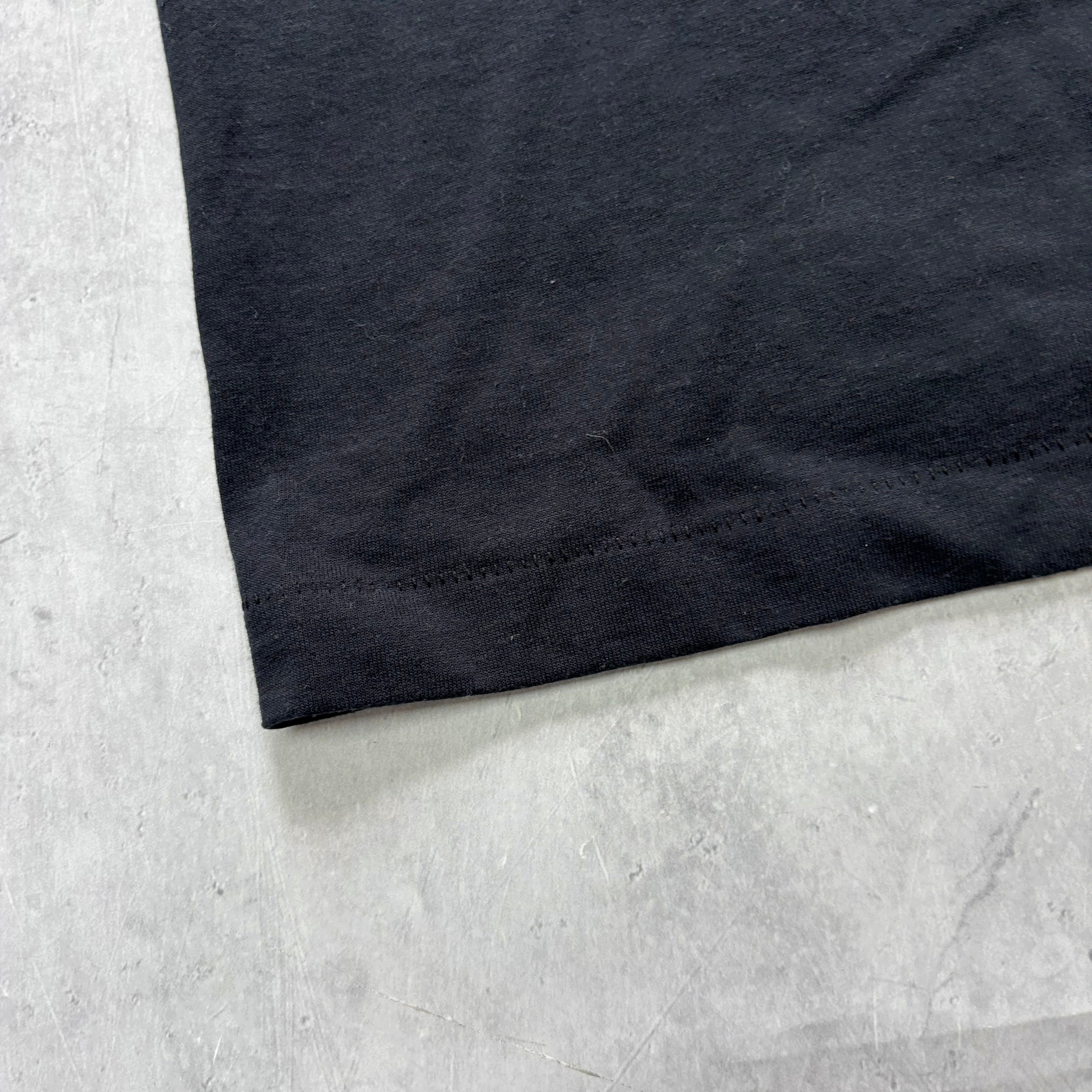 Vintage T Shirt Mens Small Black Single Stitch Graphic Print 90s Baseball