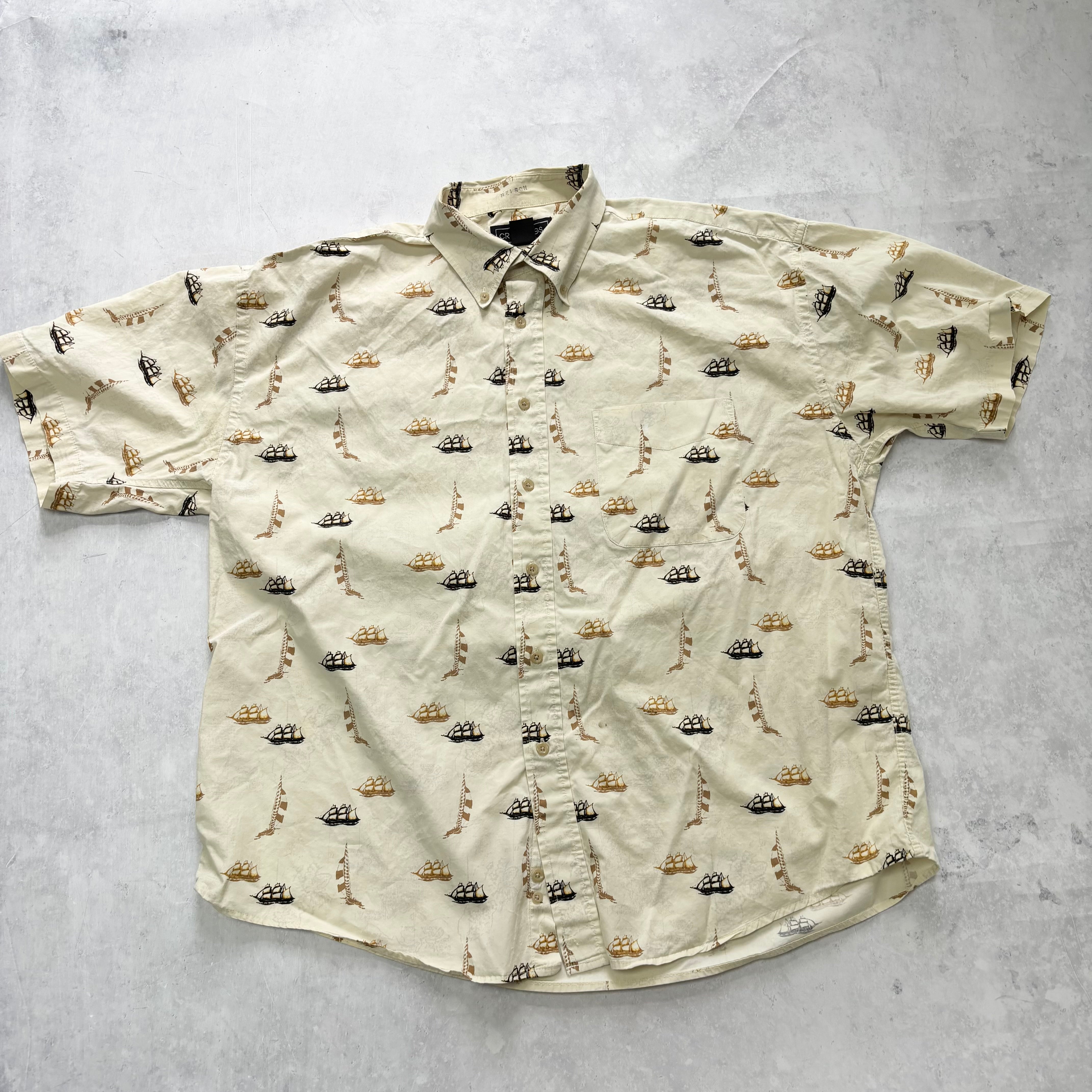Hawaiian Shirt Mens XL Yellow Short Sleeve Cotton