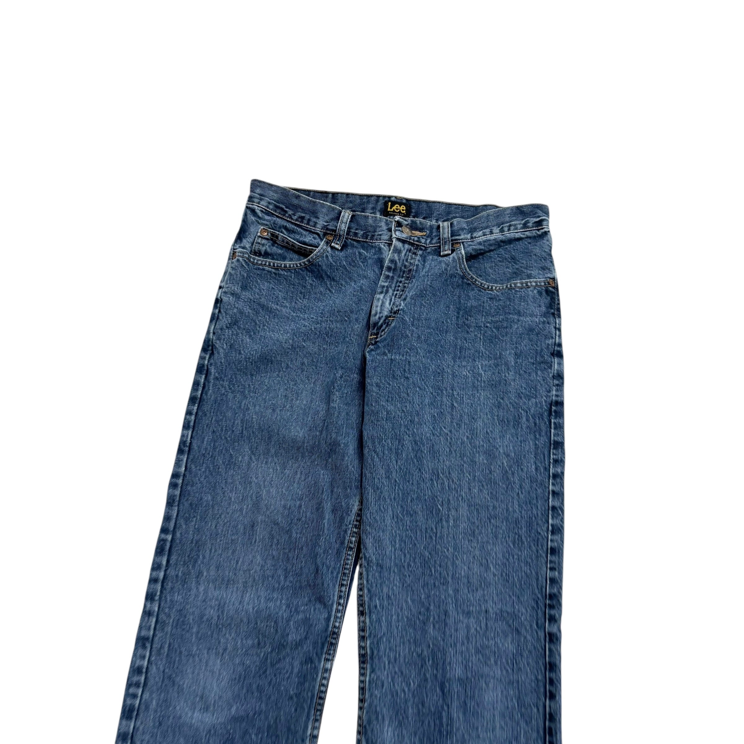 Lee Jeans W31 L30 Mens Mid Blue Relaxed Straight Fit Denim (E)
