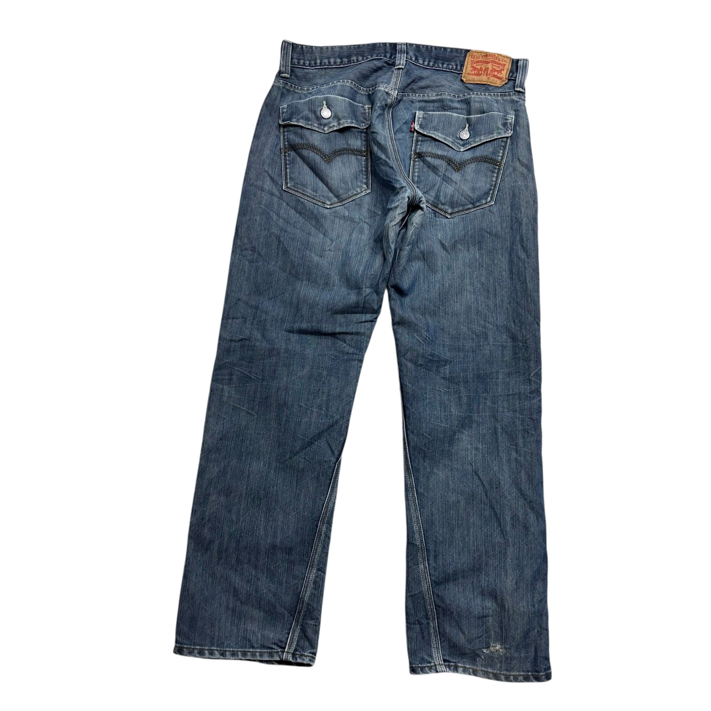 Levis 514 Jeans W34 L30 Mens Silver Blue Regular Straight Fit Denim (F)