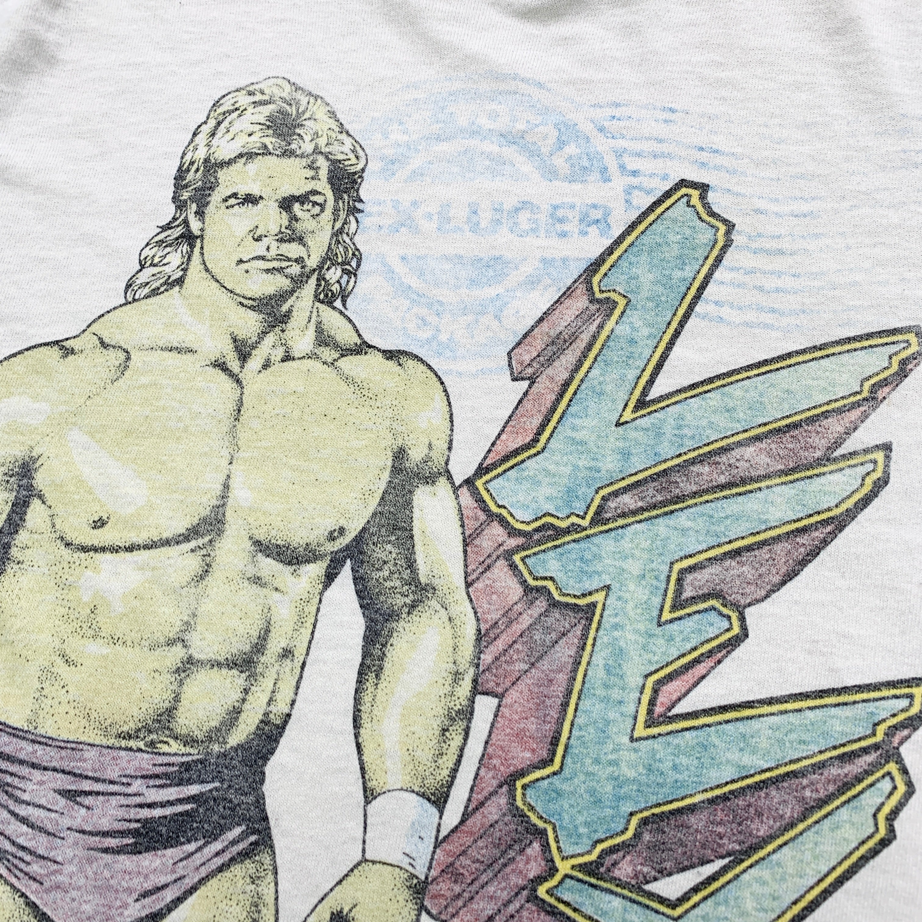 Vintage Wrestling T Shirt Mens Large Single Stitch WWE WCW Lex Luger 90s Graphic