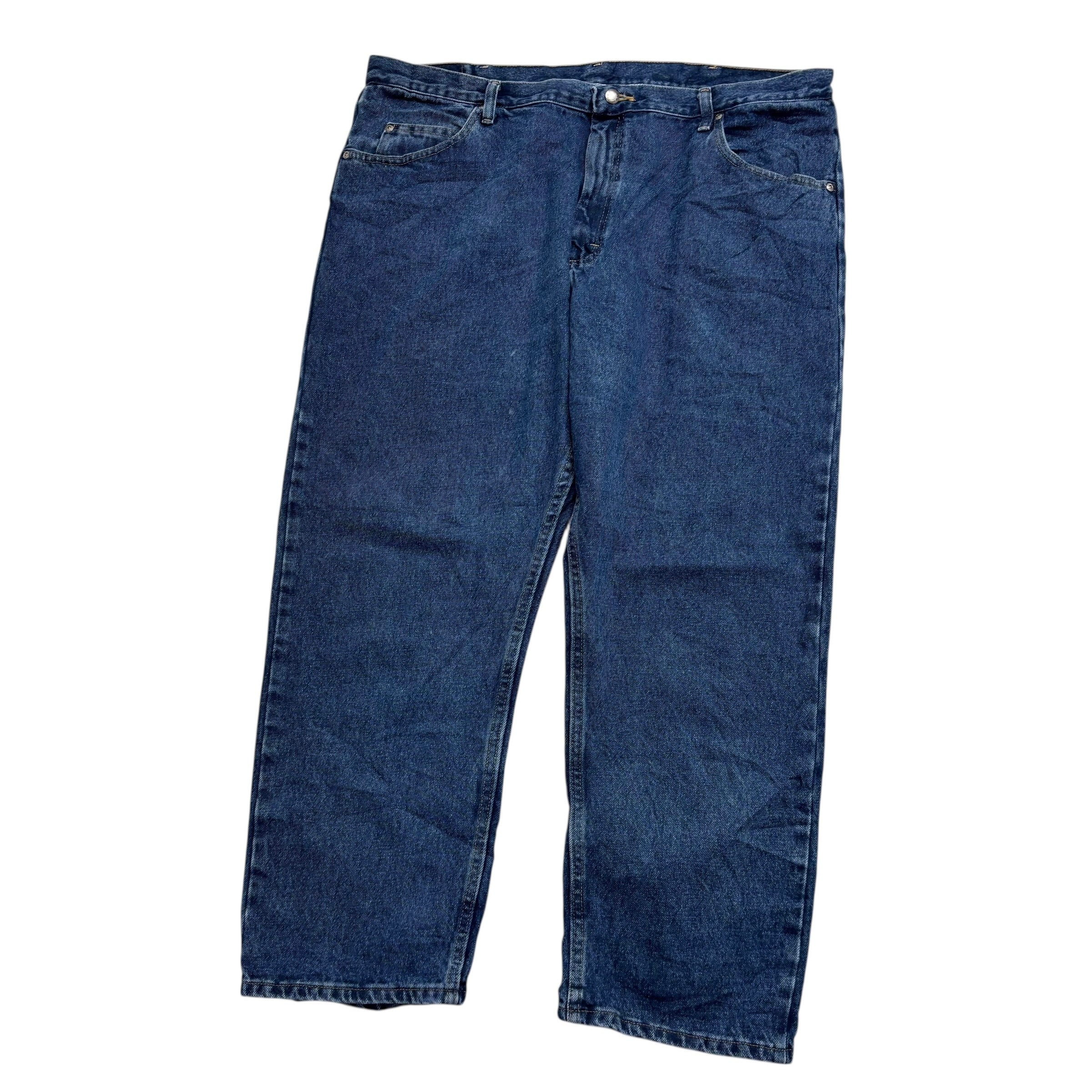 Wrangler Jeans W42 L29 Mens Mid Blue Relaxed Straight Fit Denim (E)