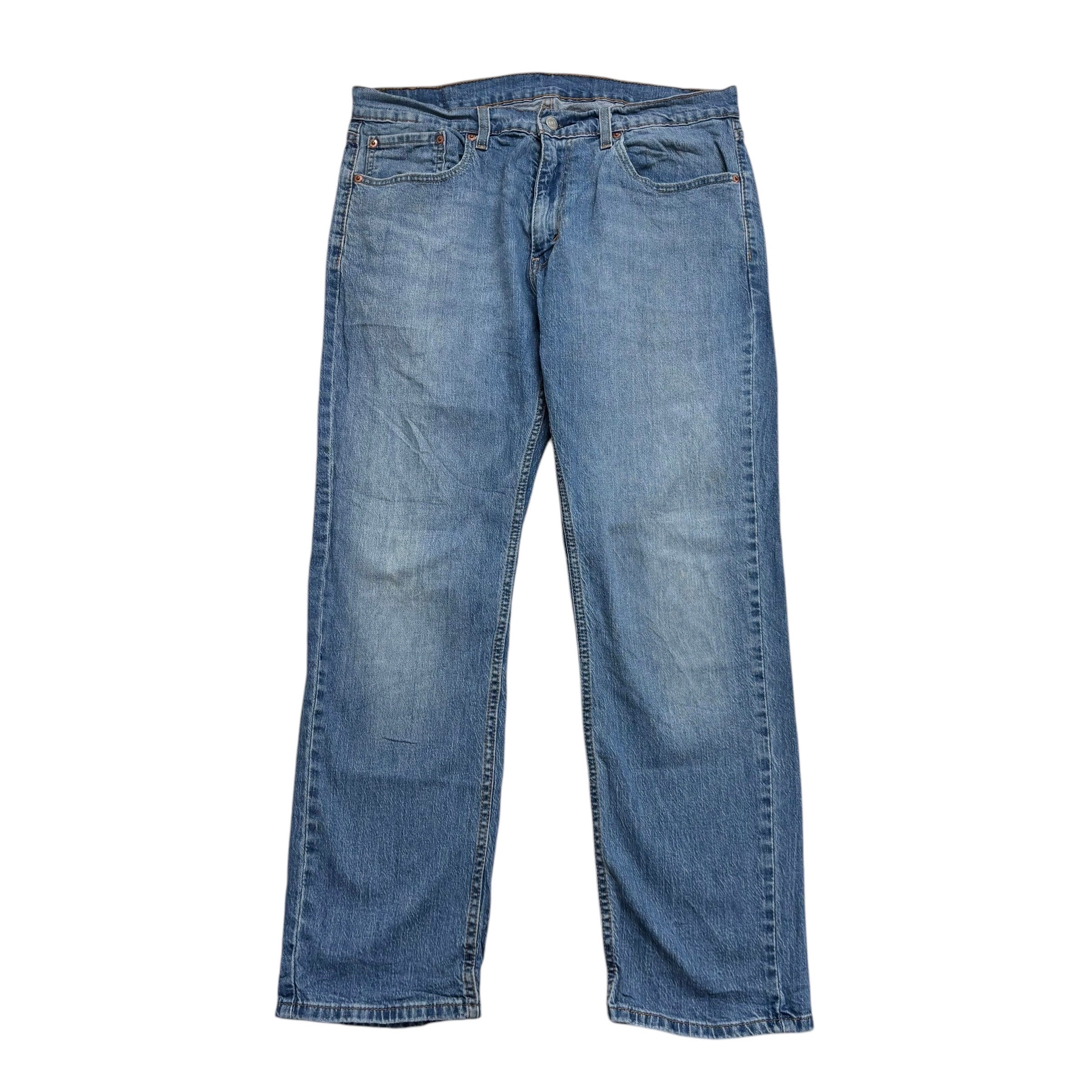Levis Jeans W33 L30 Mens Mid Blue Regular Straight Fit Stretch Denim