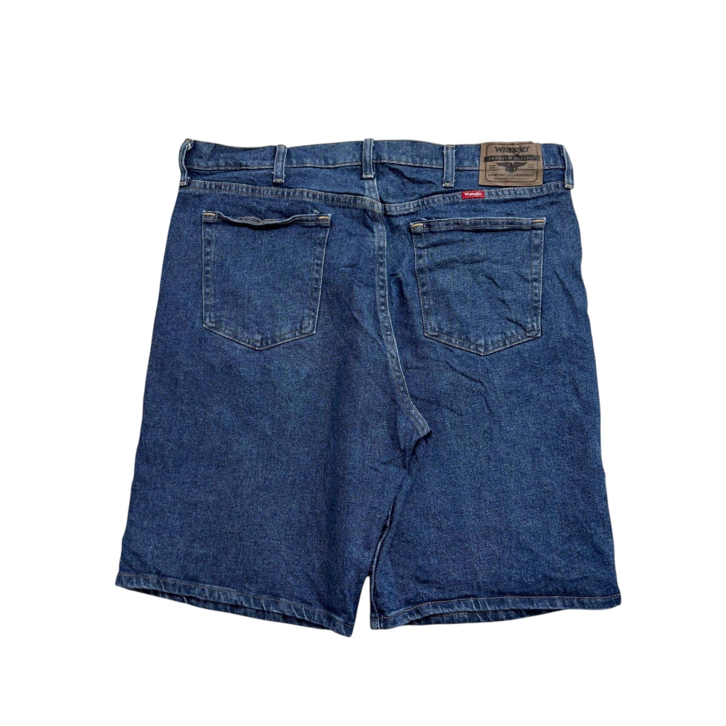 Wrangler Jorts W36 Mens Denim Shorts Mid Blue Regular Fit Stretch (E)