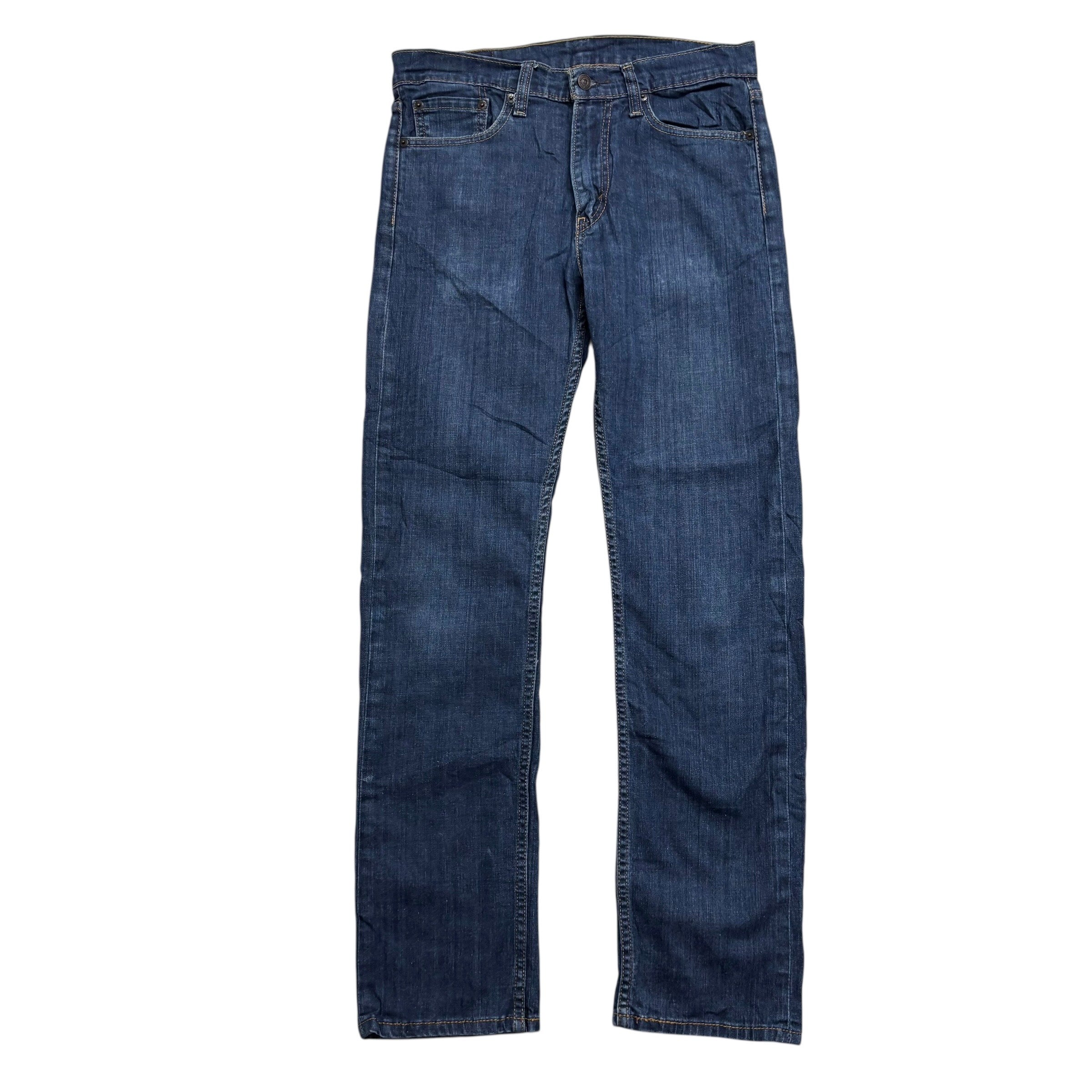 Levis 513 Jeans W31 L32 Mens Dark Blue Slim Straight Fit Stretch Denim (E)