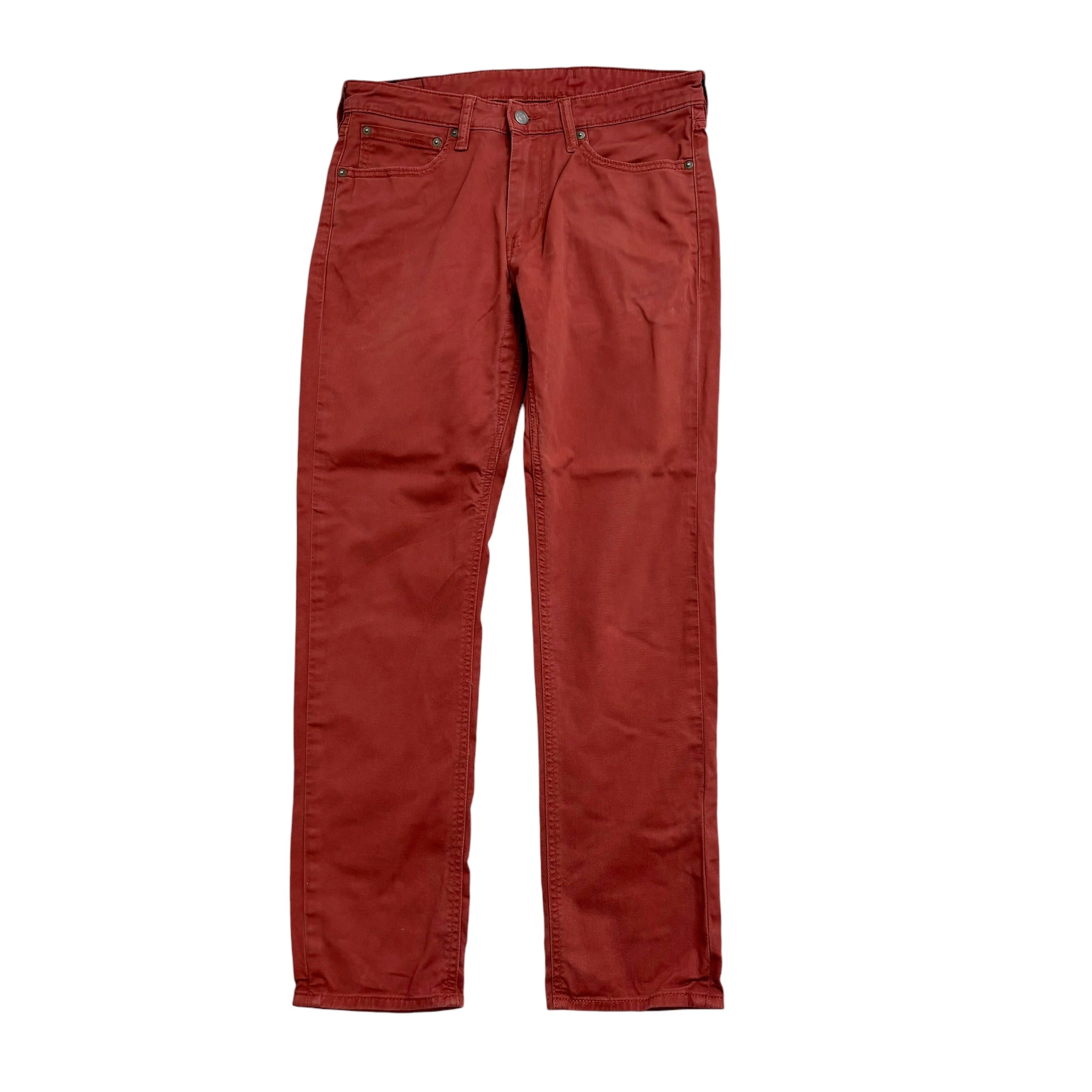 Levis 511 Commuter Trousers W32 L30 Mens Red Slim Fit Stretch Cotton Pants