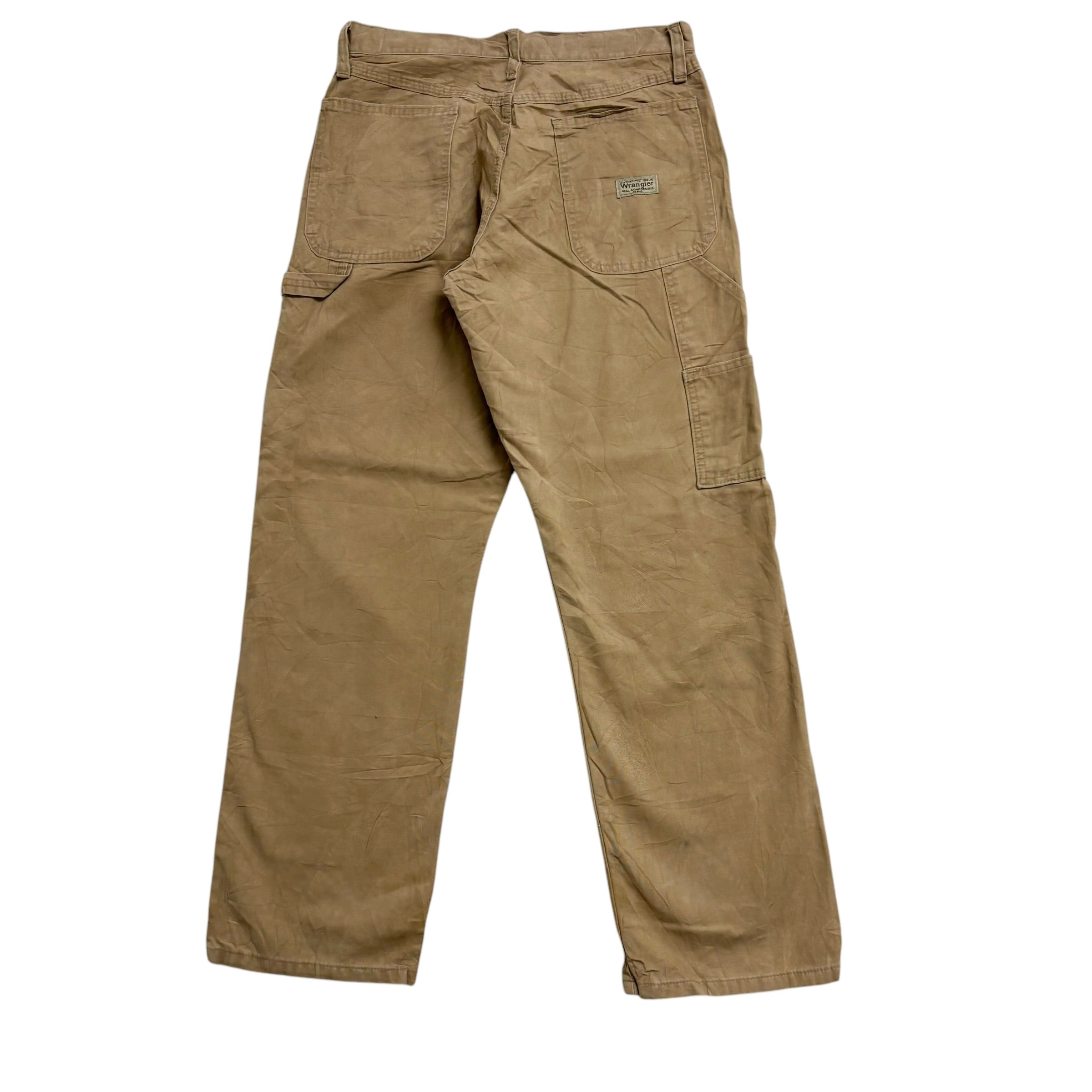 Wrangler Carpenter Pants W30 L30 Mens Brown Tan Baggy Relaxed Straight Fit