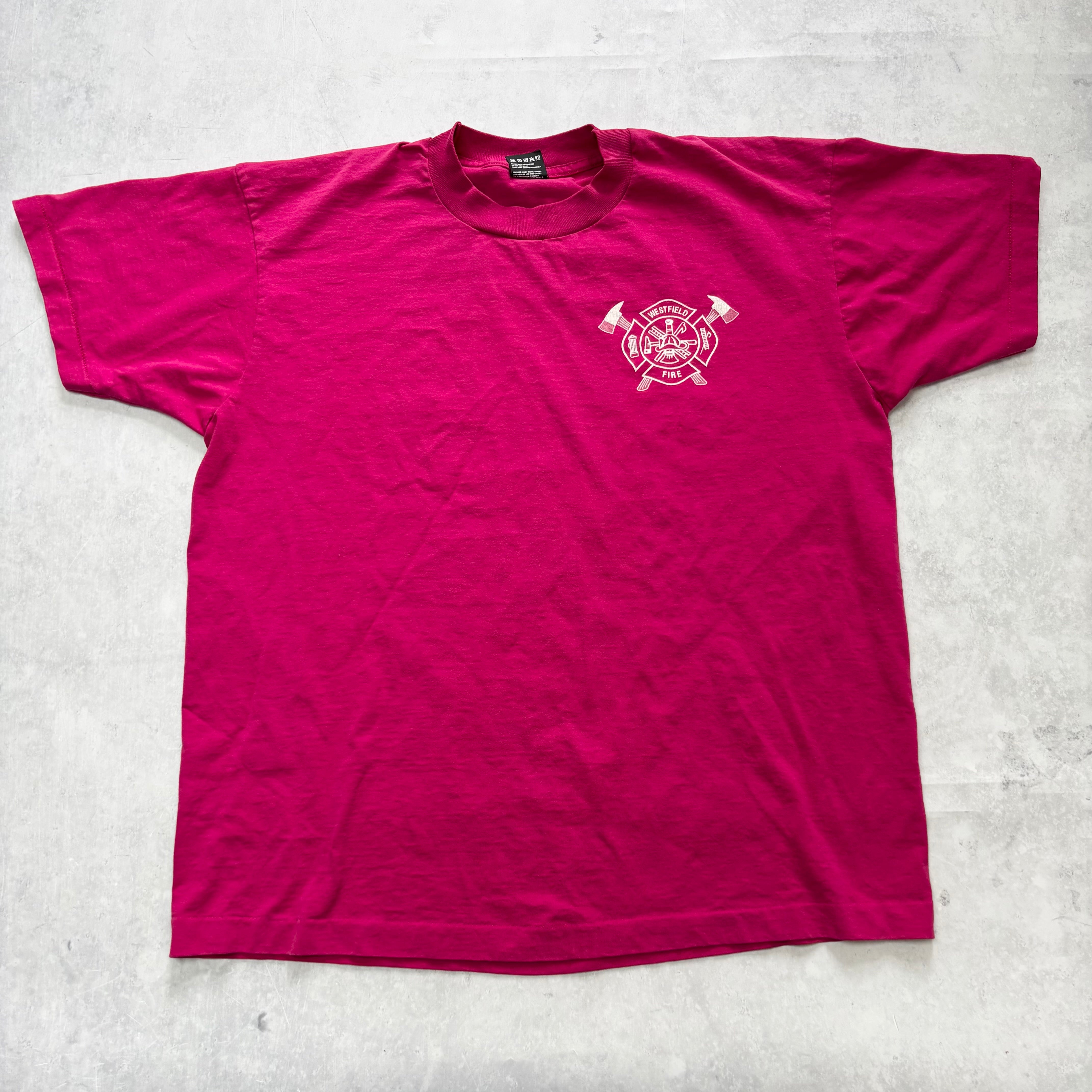Vintage T Shirt Mens Large Pink Single Stitch Graphic Print 90s USA (E)