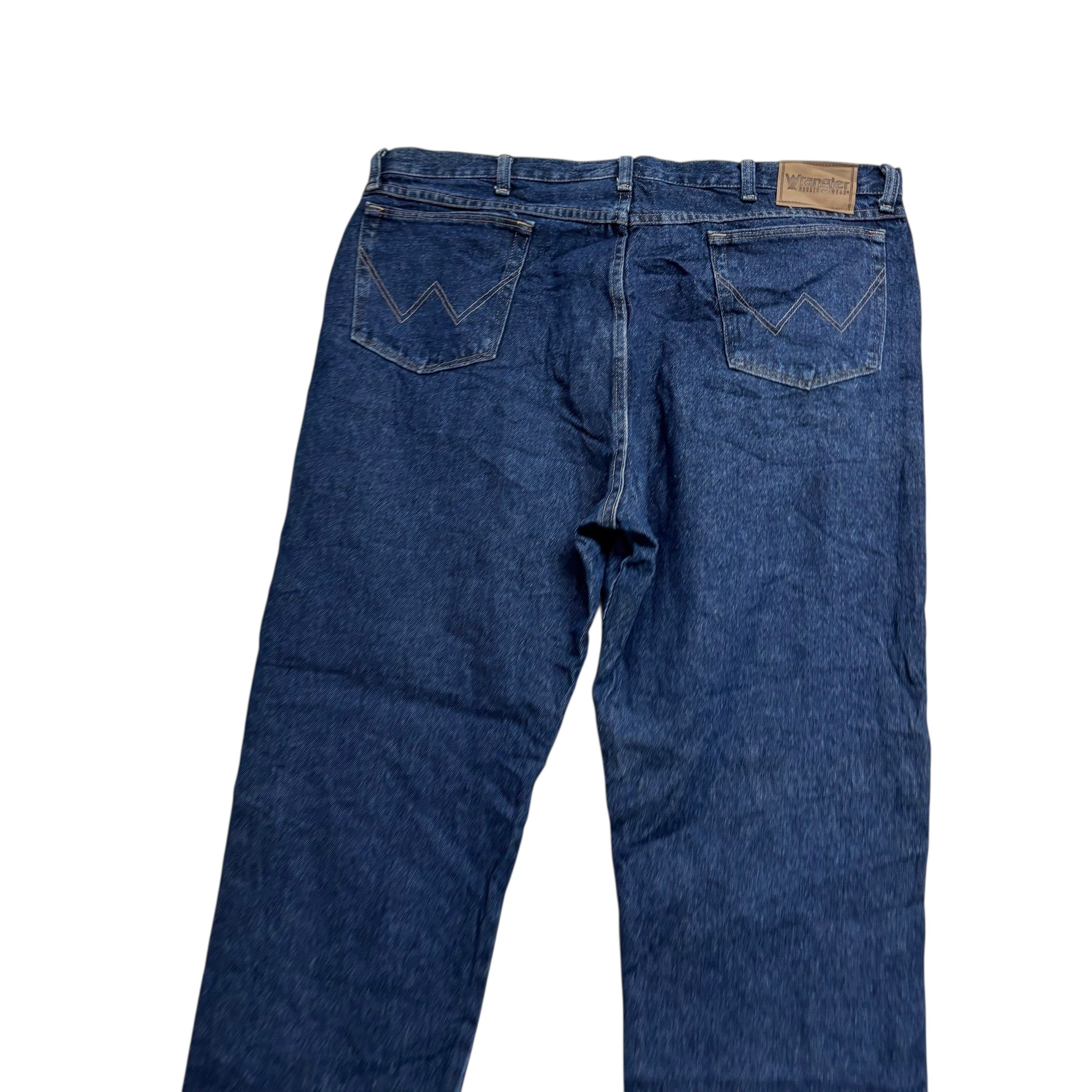 Wrangler Jeans W42 L32 Mens Dark Blue Regular Straight Fit Vintage Denim (E)