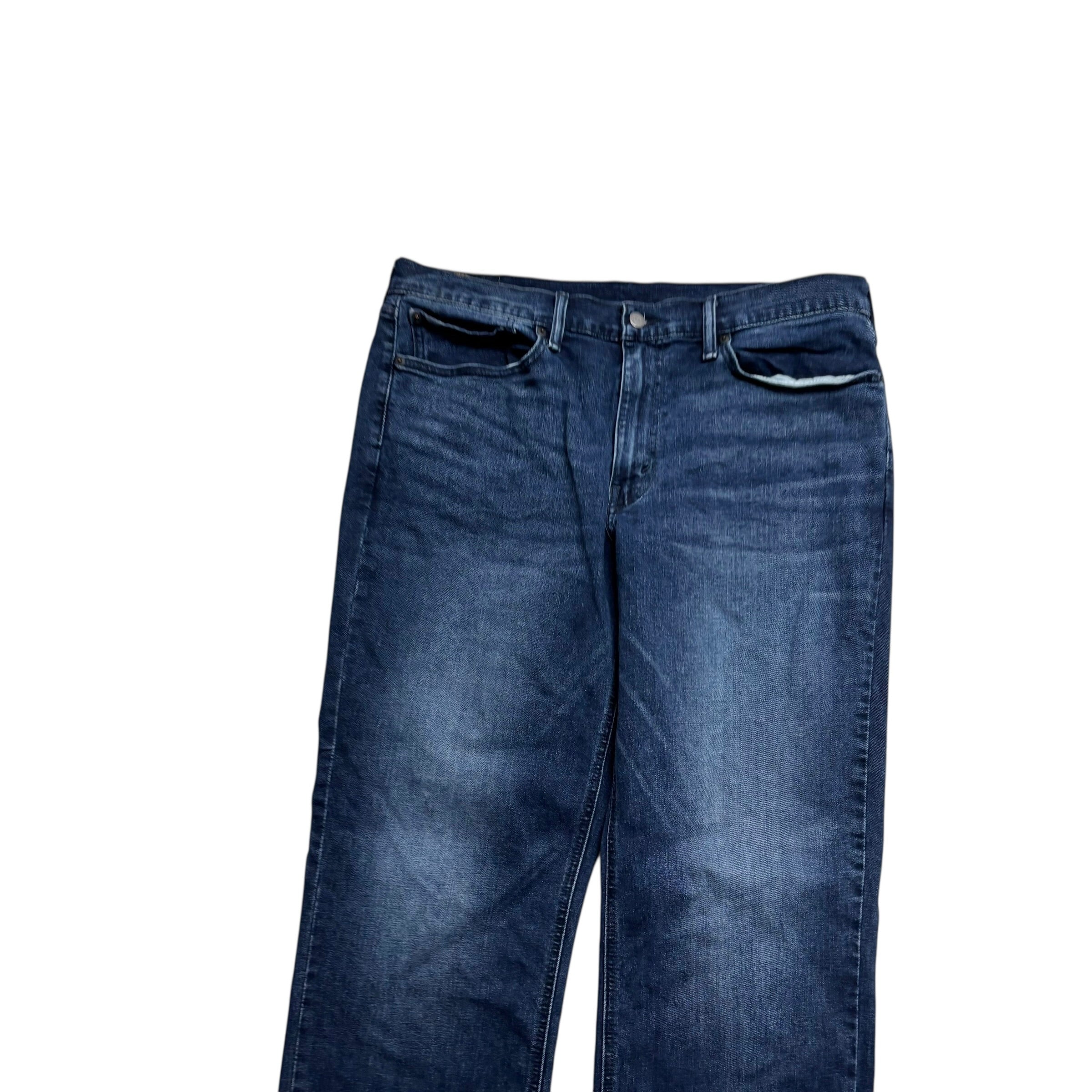 Levis 541 Jeans W36 L34 Mens Navy Blue Athletic Tapered Fit Stretch Denim (E)