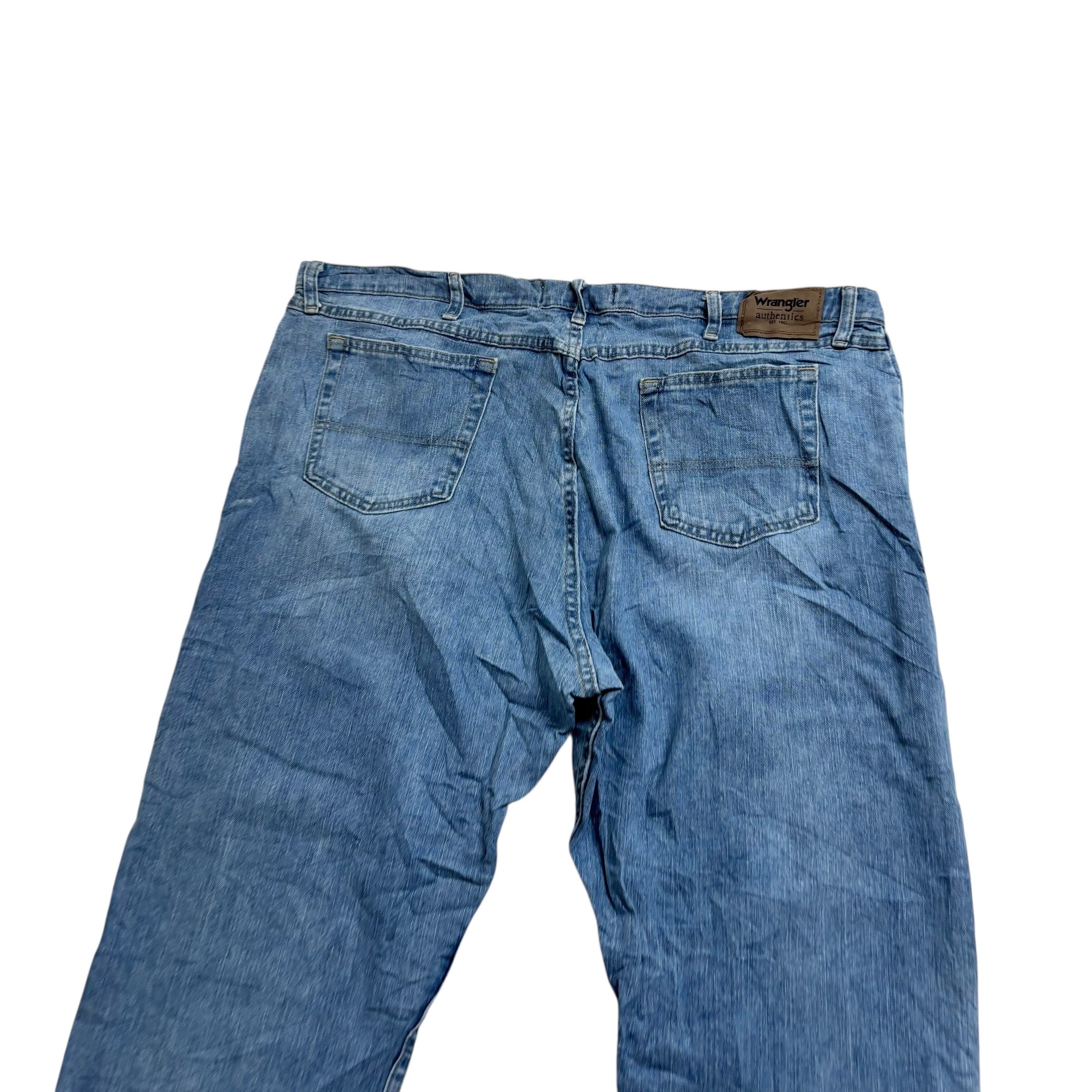Wrangler Jeans W44 L30 Mens Light Blue Relaxed Straight Fit Stretch Denim (E)