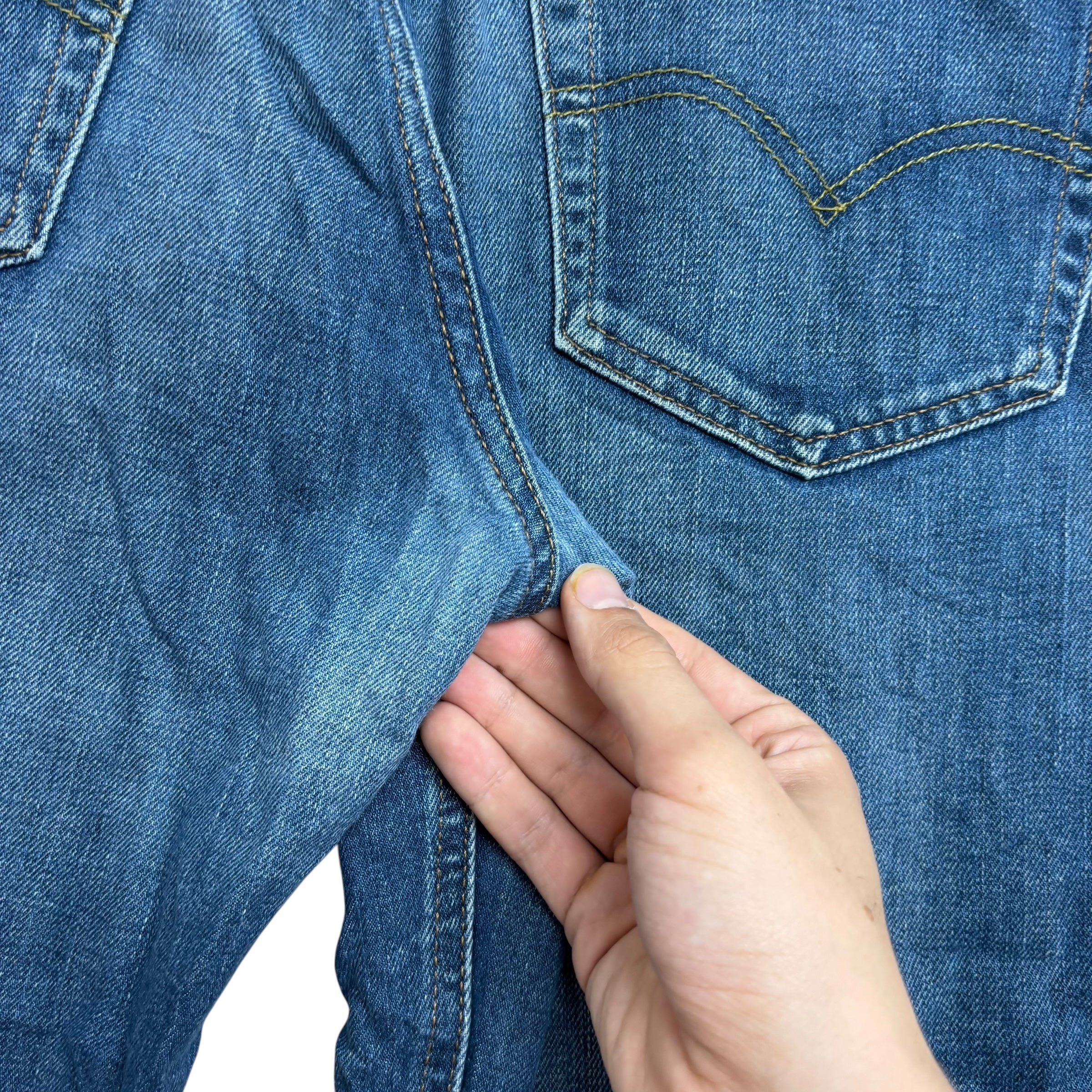 Levis 541 Jeans W34 L33 Mens Mid Blue Athletic Tapered Fit Stretch Denim