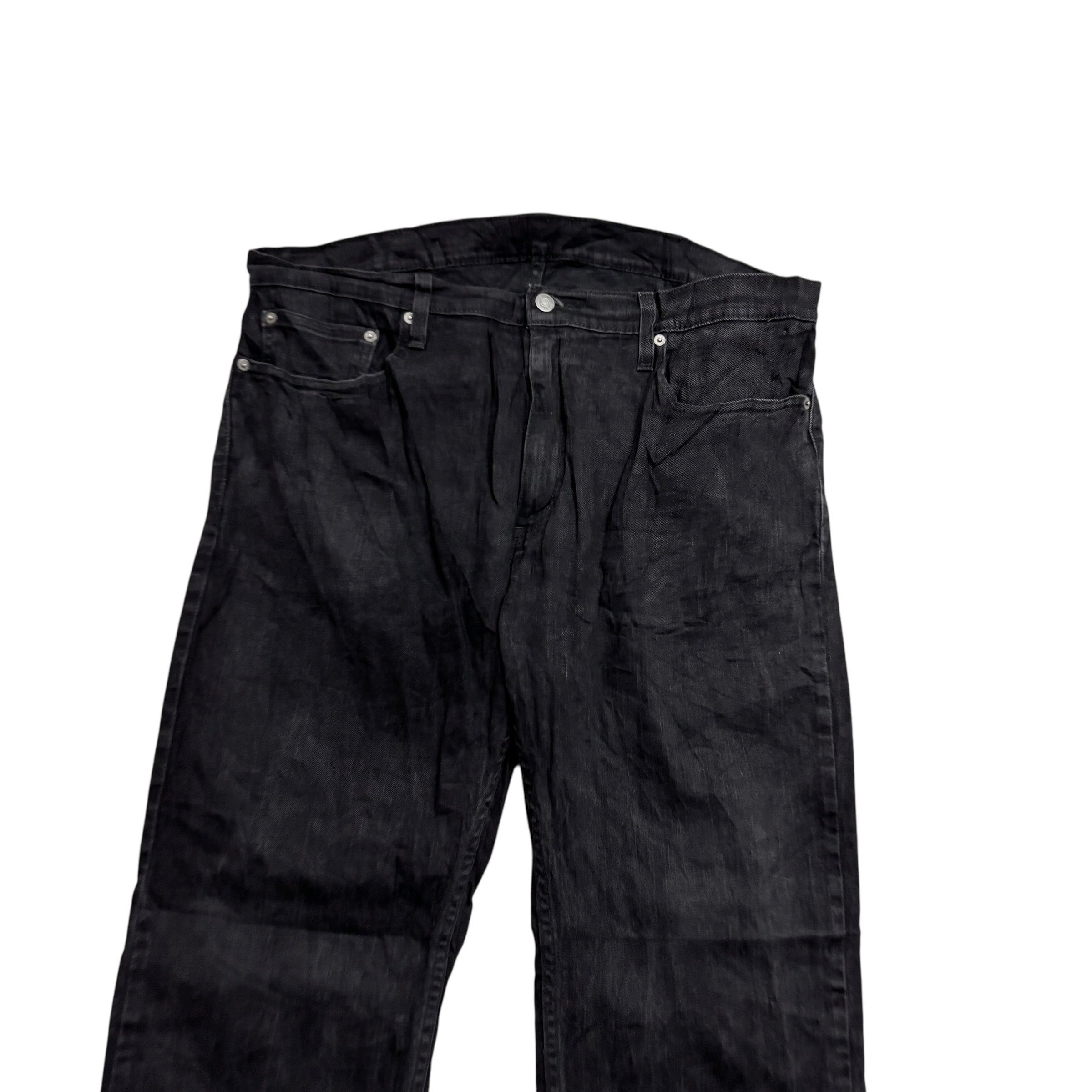 Levis 559 Jeans W38 L34 Mens Black Regular Straight Fit Stretch Denim (E)