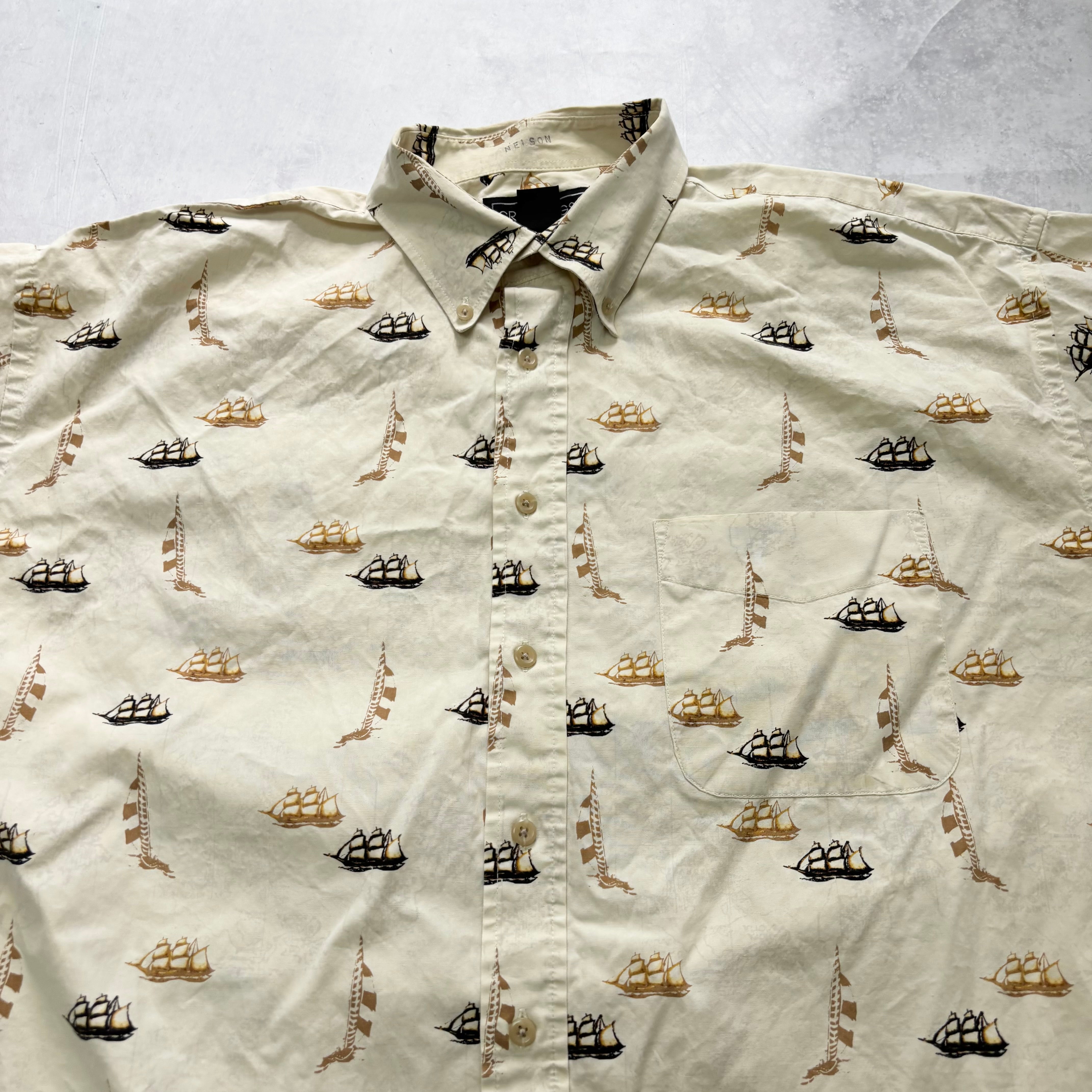 Hawaiian Shirt Mens XL Yellow Short Sleeve Cotton