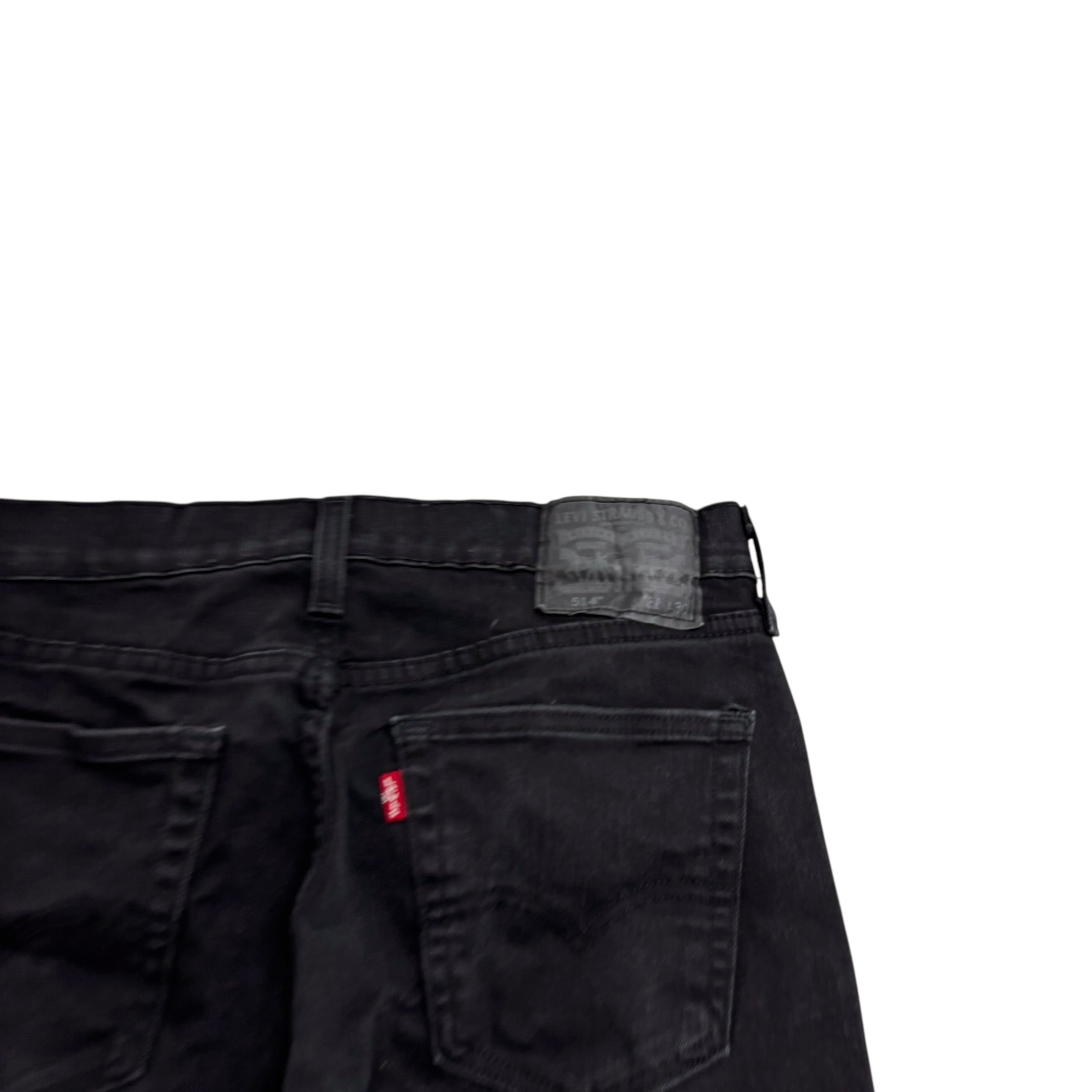 Levis 514 Jeans W30 L30 Mens Black Regular Straight Fit Stretch Denim (E)