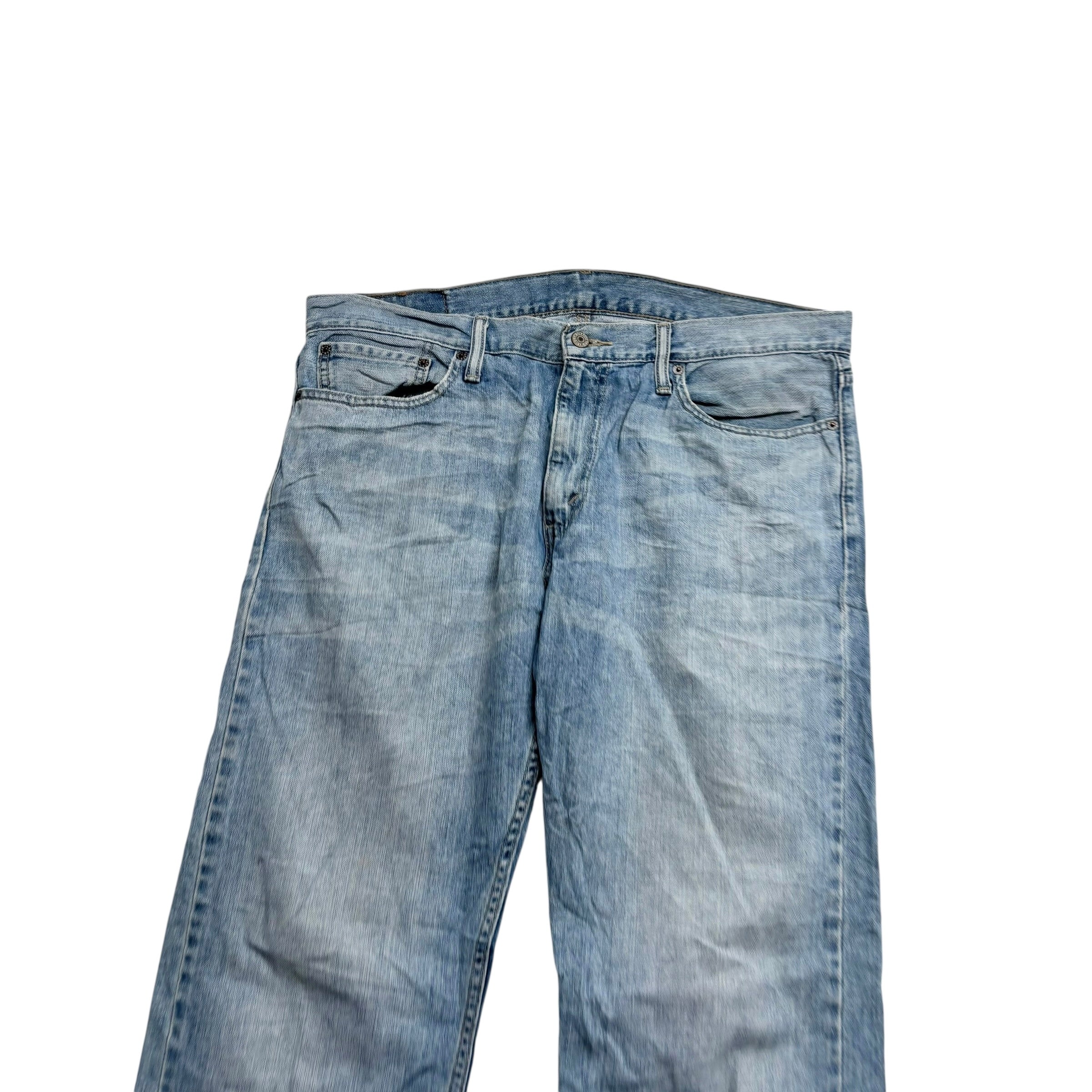 Levis 504 Jeans W36 L30 Mens Light Blue Regular Straight Fit Denim