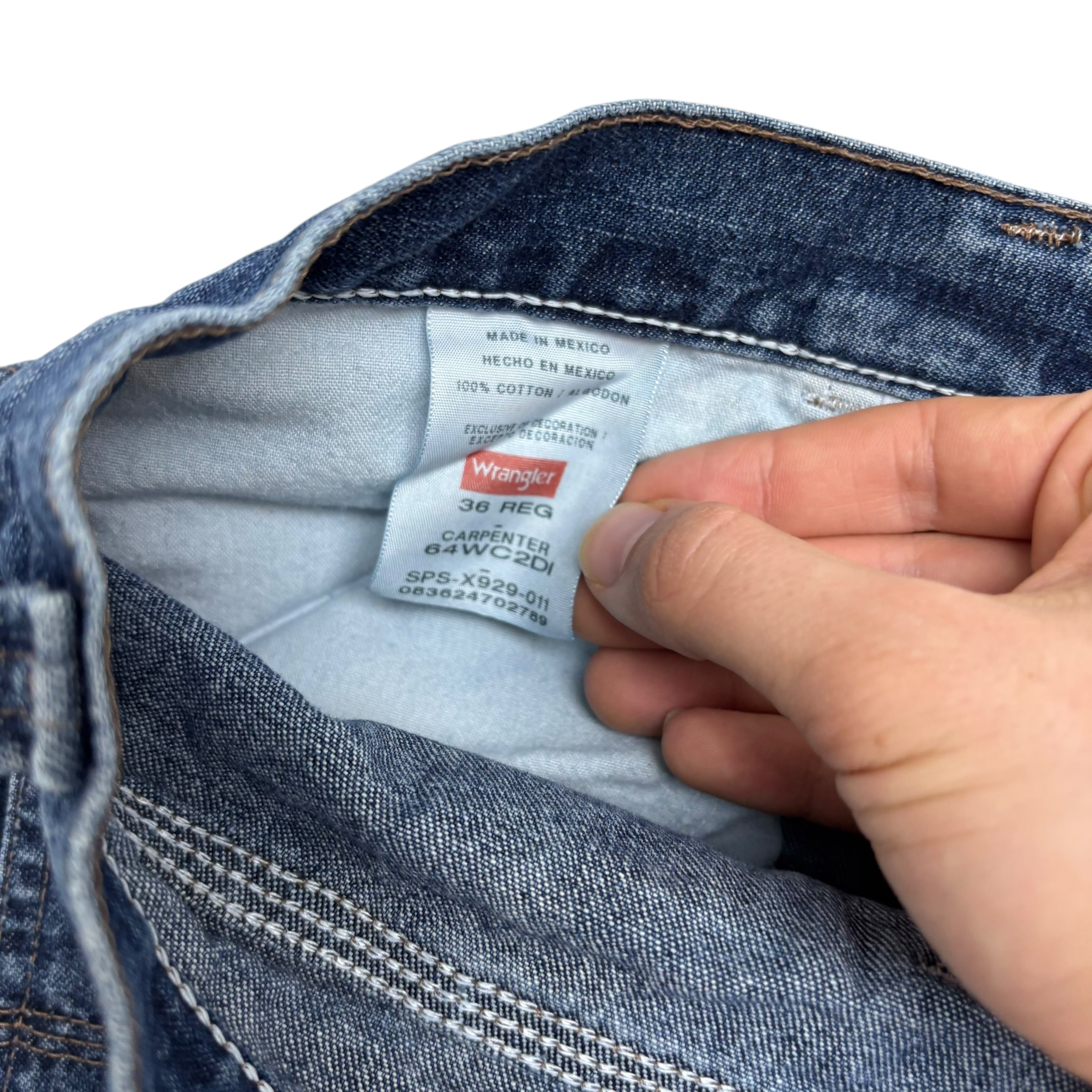 Wrangler Baggy Jorts W36 Mens Mid Blue Denim Shorts Relaxed Fit Carpenter