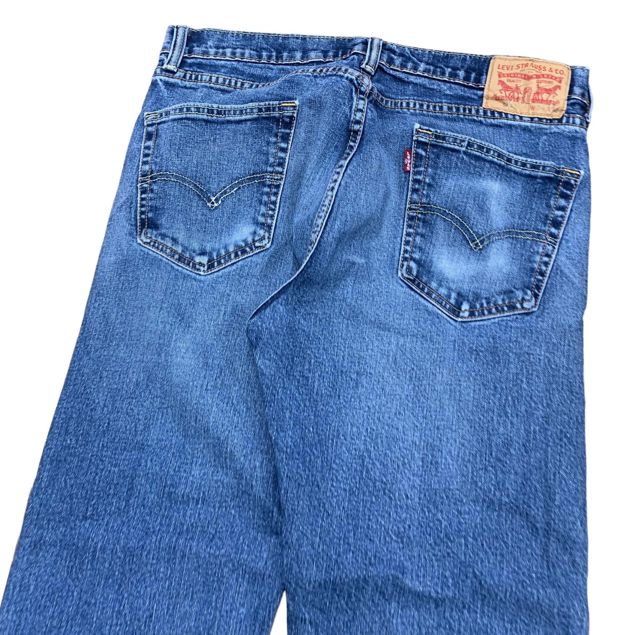 Levis 505 Jeans W34 L32 Mens Blue Regular Straight Fit Stretch Denim