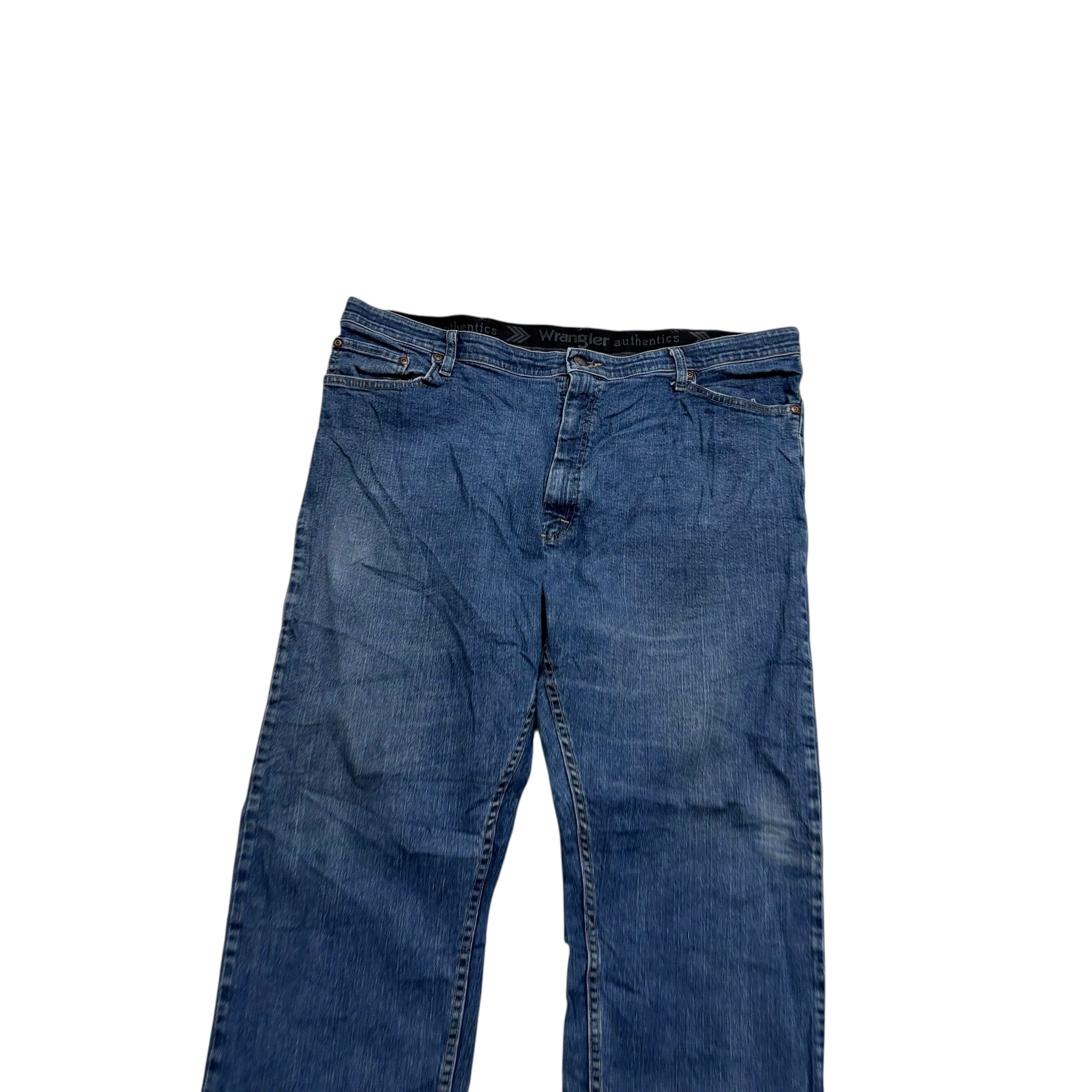 Wrangler Jeans W42 L32 Mens Mid Blue Regular Straight Fit Stretch Denim