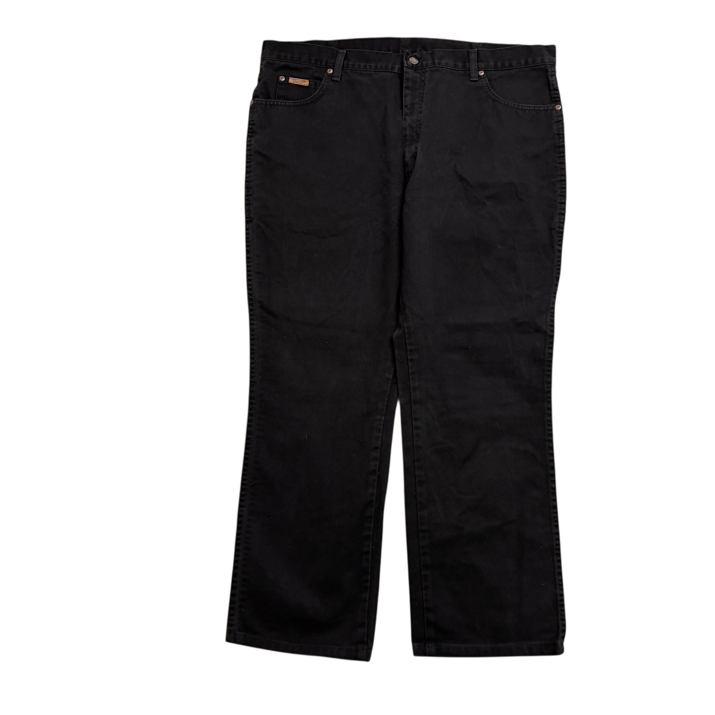 Wrangler Texas Jeans W40 L30 Mens Black Regular Straight Fit Denim (E)