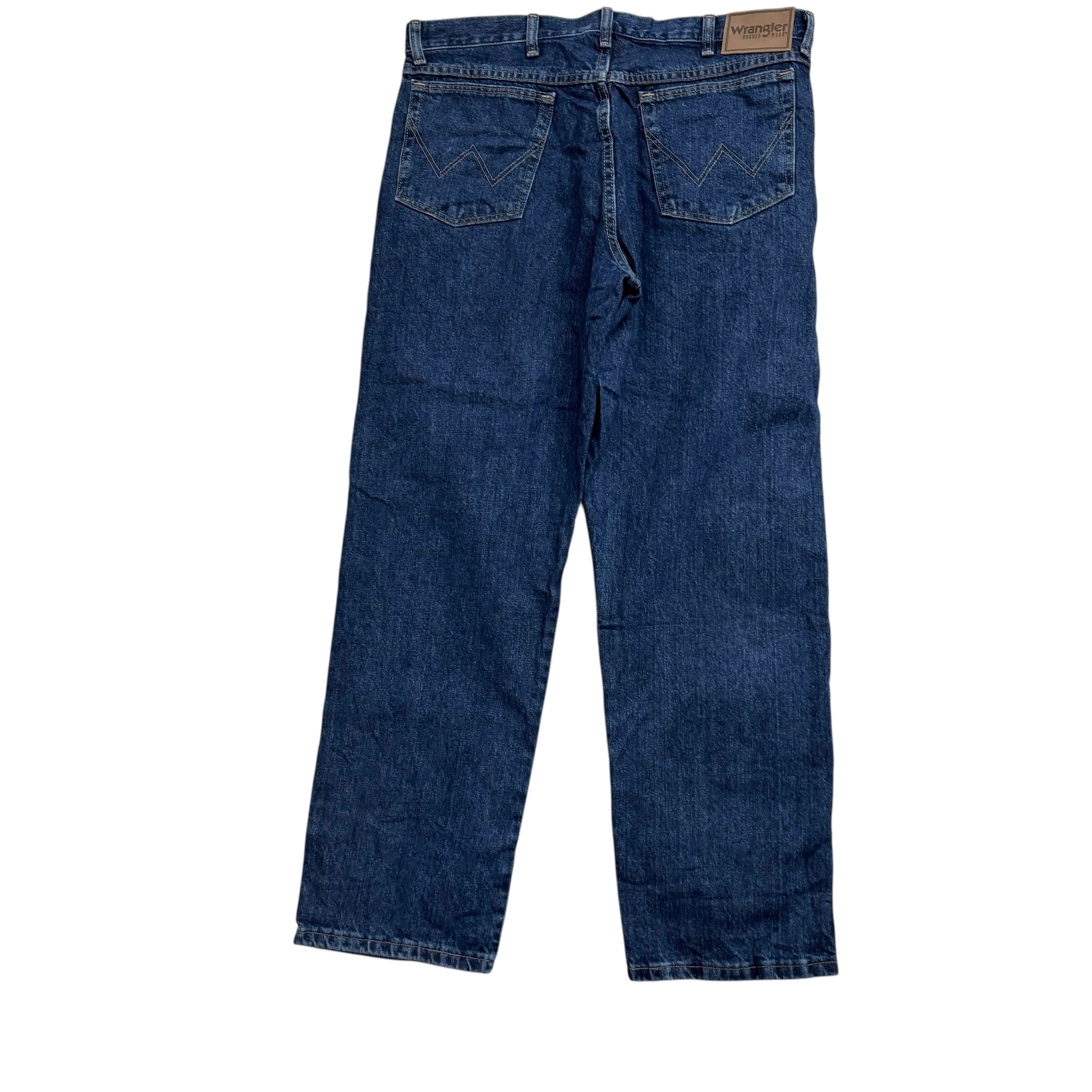 Wrangler Jeans W36 L30 Mens Dark Blue Relaxed Straight Fit Vintage Denim (E)