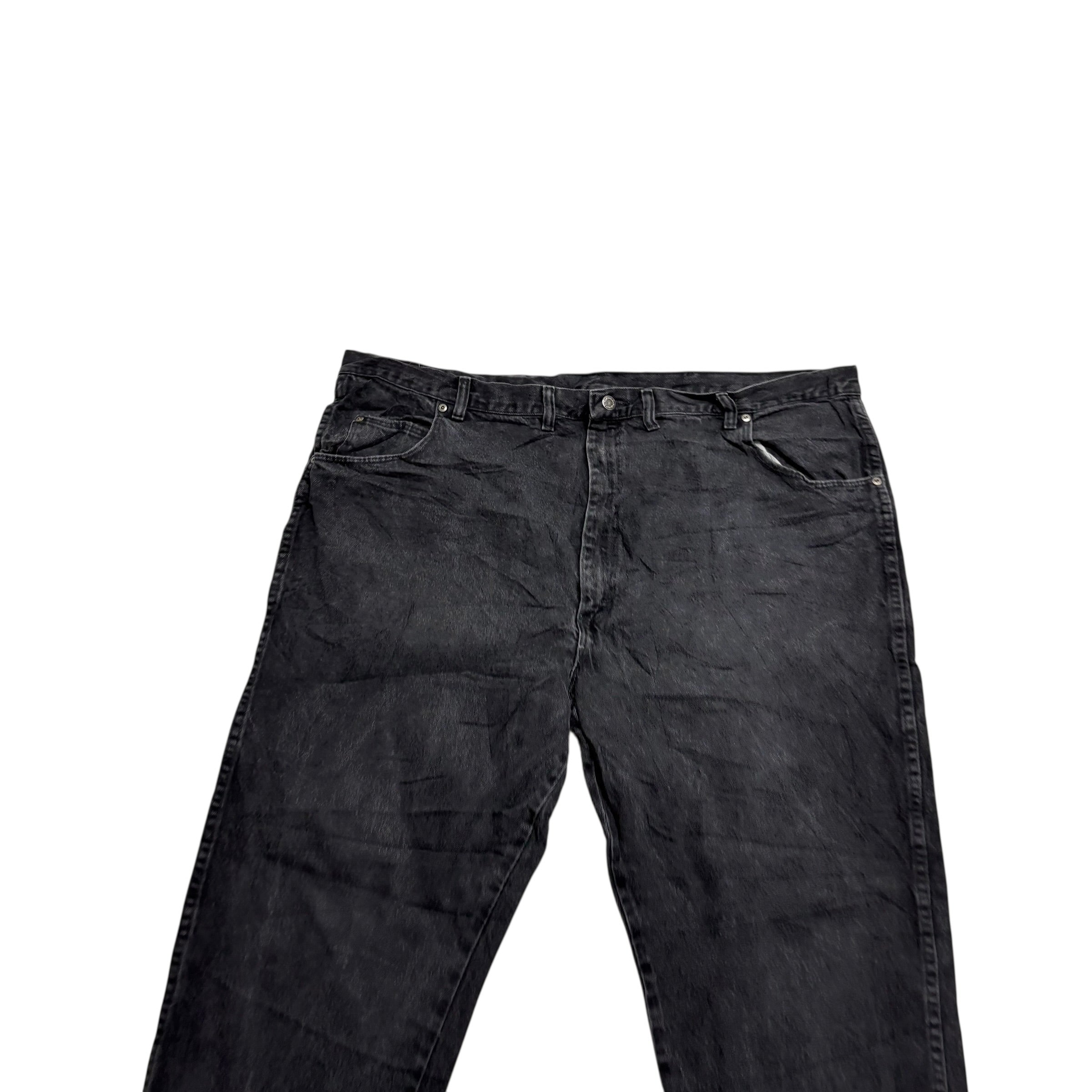 Wrangler Jeans W48 L30 Mens Black Relaxed Straight Fit Vintage Denim (E)