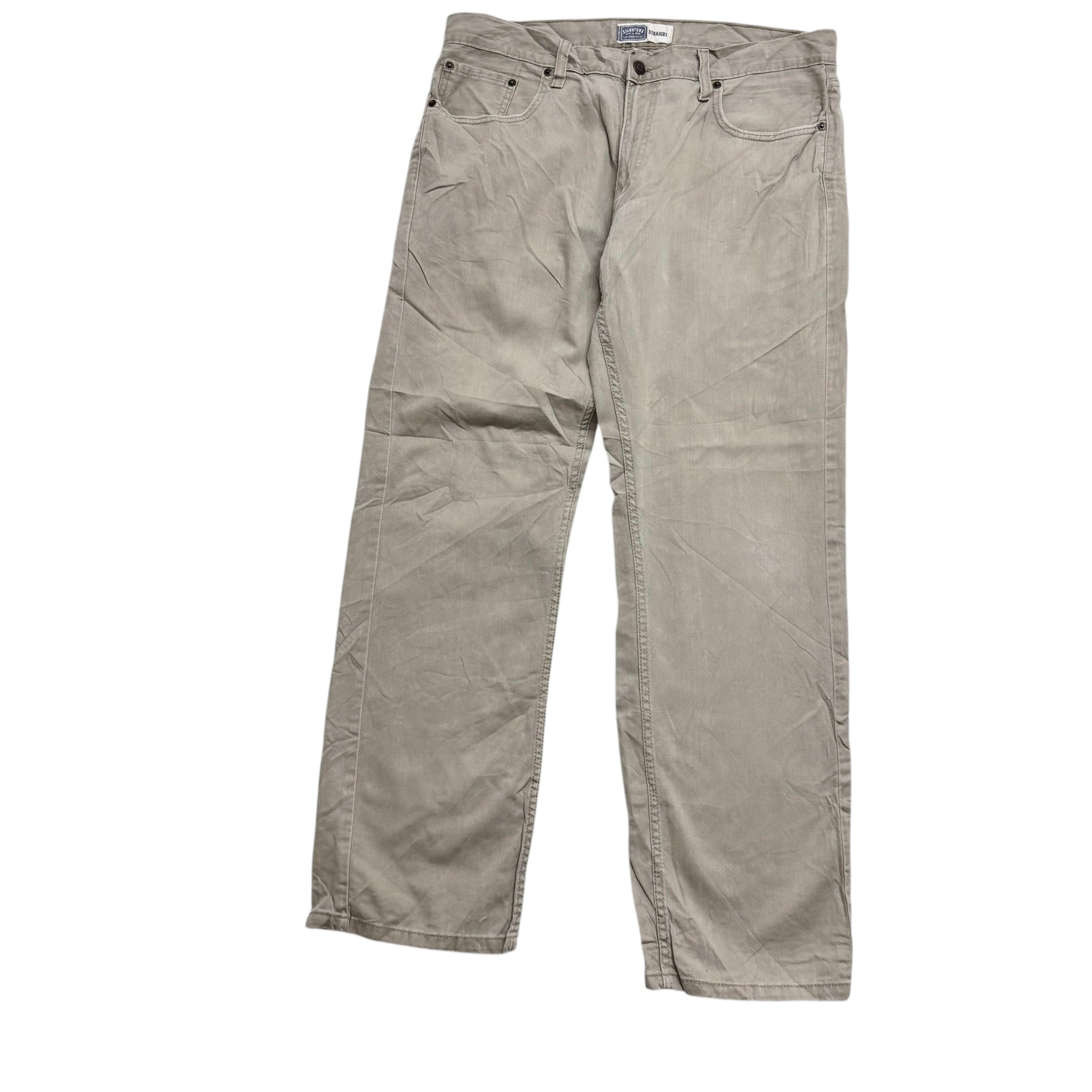 Levis Signature Trousers W36 L32 Mens Grey Relaxed Straight Vintage Pants