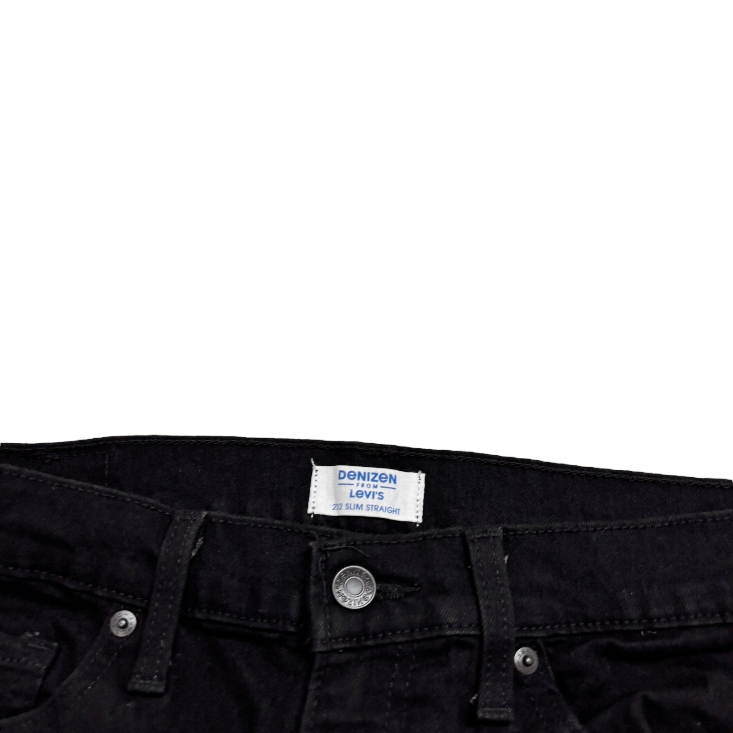 Levis Denizen Jeans W33 L32 Mens Black Slim Straight Fit Stretch Denim